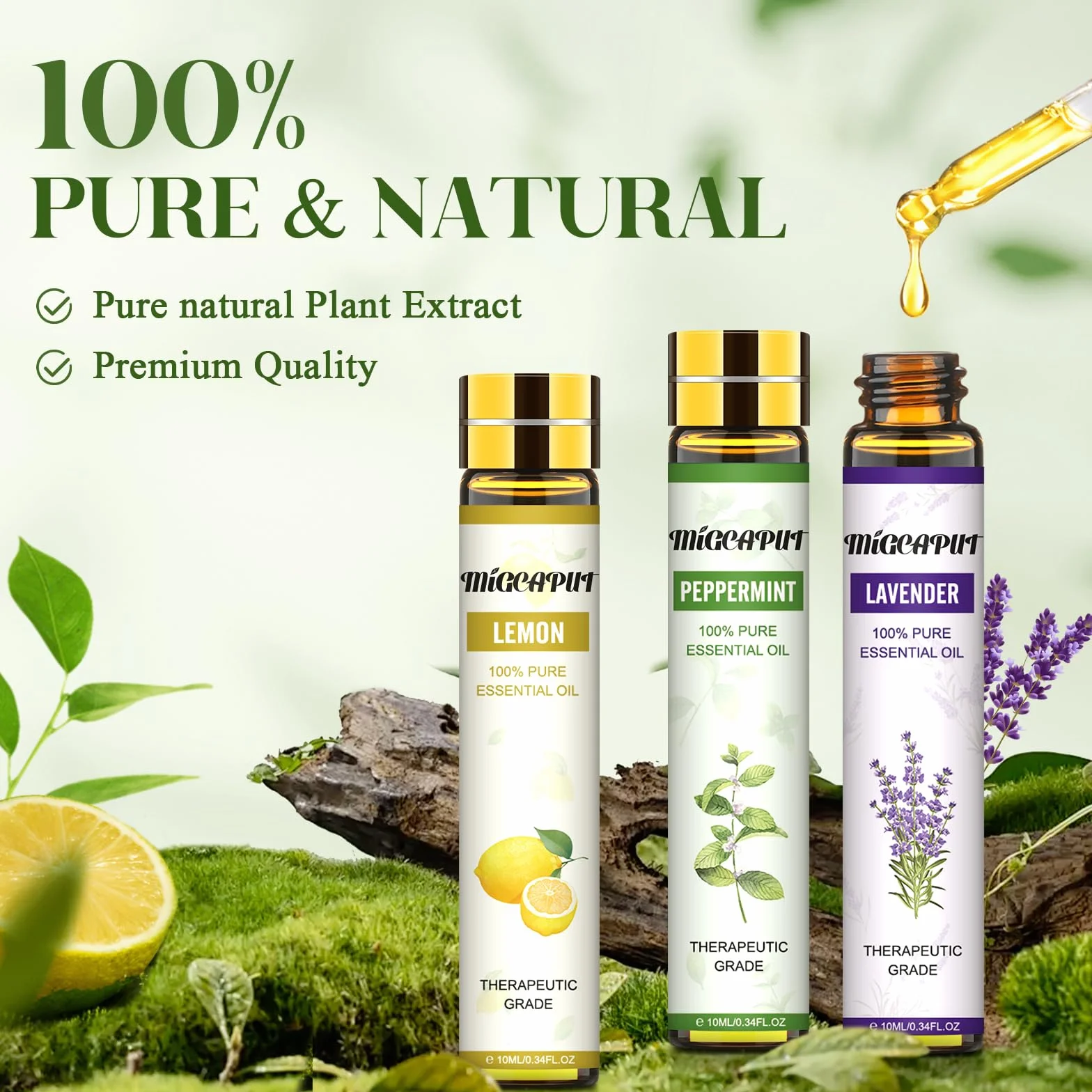 Zestaw Olejków Eterycznych 16 x 10ML, 100% Naturalne Olejki Zapachowe do Aromaterapii, Masażu, SPA - Lawenda, Mięta, Drzewo Herbaciane, Eukaliptus