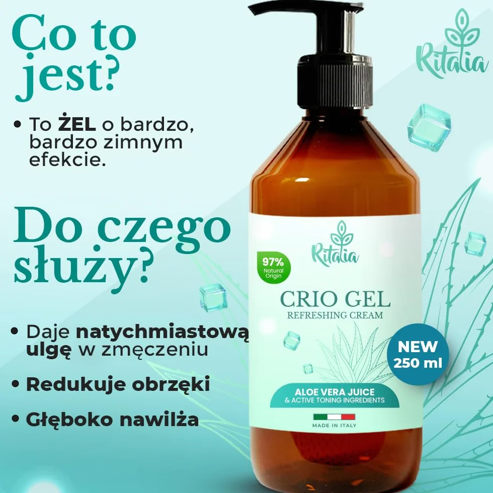 Ritalia Krem na żylaki Cryo gel 250 ml chłodzący na ciężkie nogi