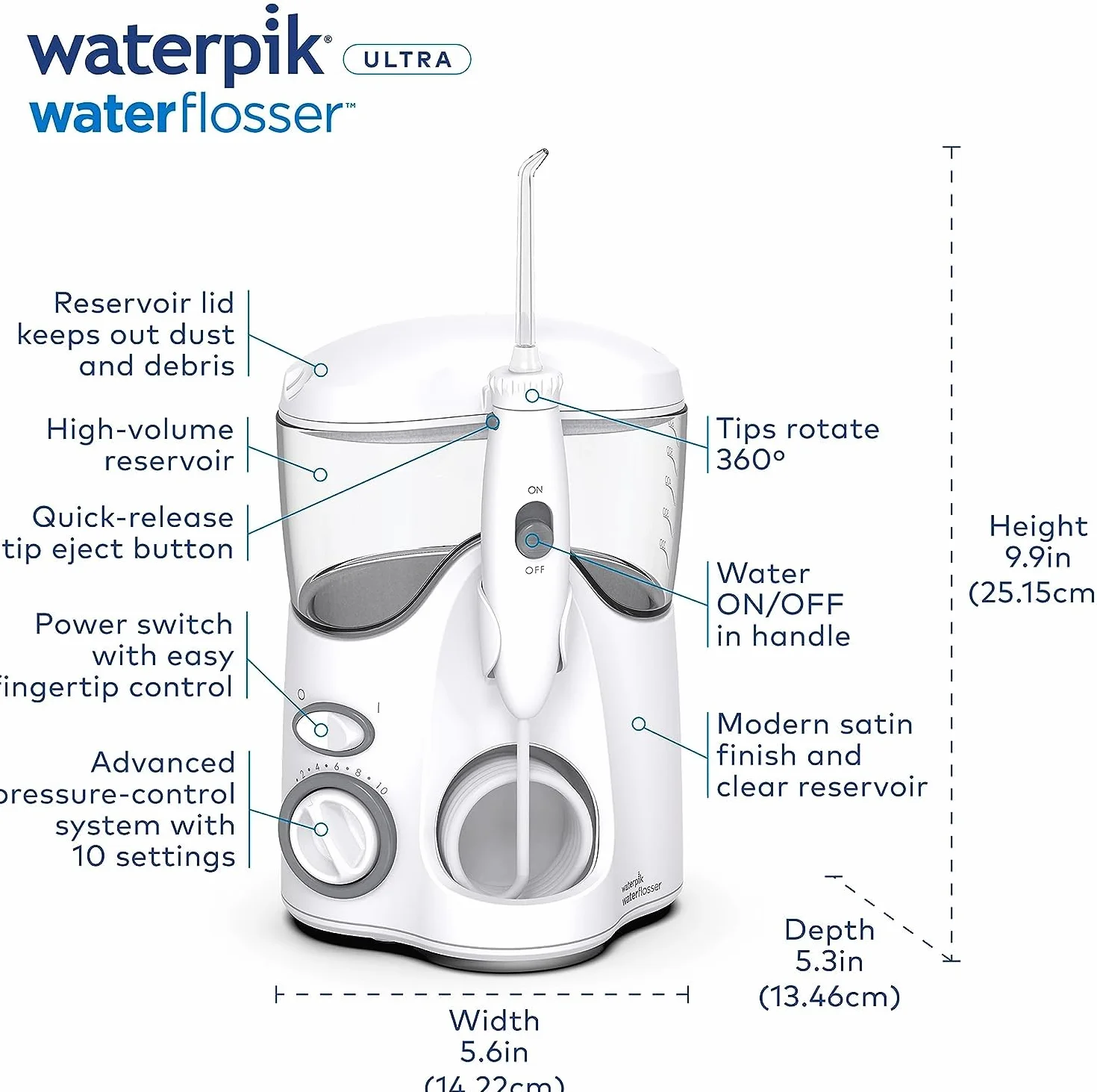 Waterpik WF100EU Ultra hydropulsator dysza dentystyczna zestaw 6 dysz osłona RFID Arkebion®