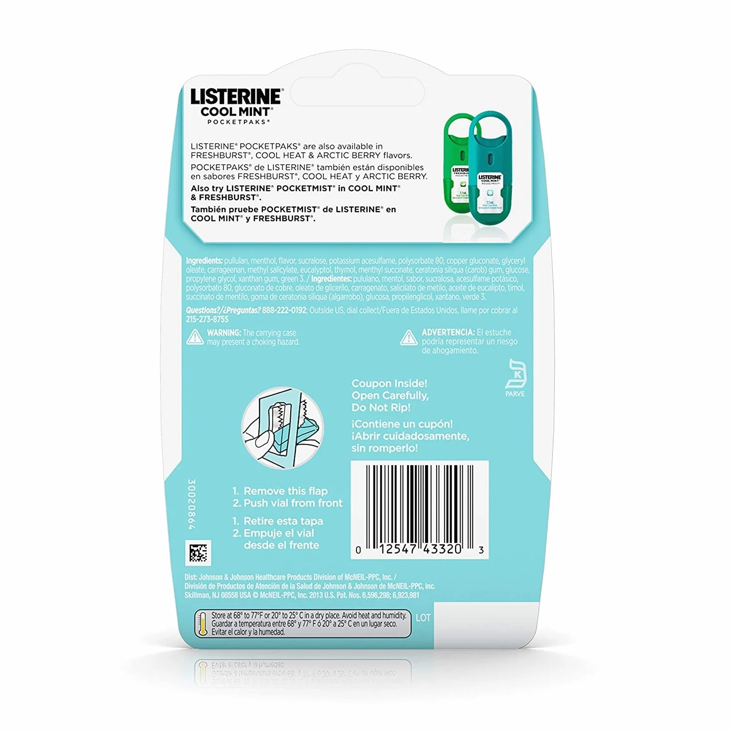 Listerine PocketPaks, Cool Mint, 24 paski (opakowanie po 12) Listerine