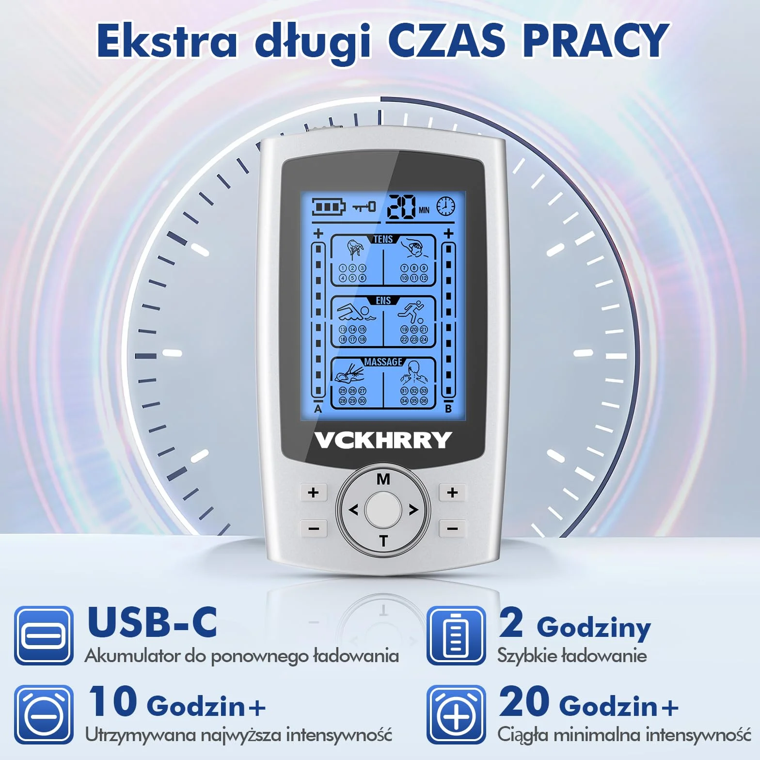 elektrostymulator mięśni do elektrycznej stymulacji mięśni masaż z 2 kanałami 36 programów treningowych 10 elektrod 20 poziomami intensywności do budowania mięśni