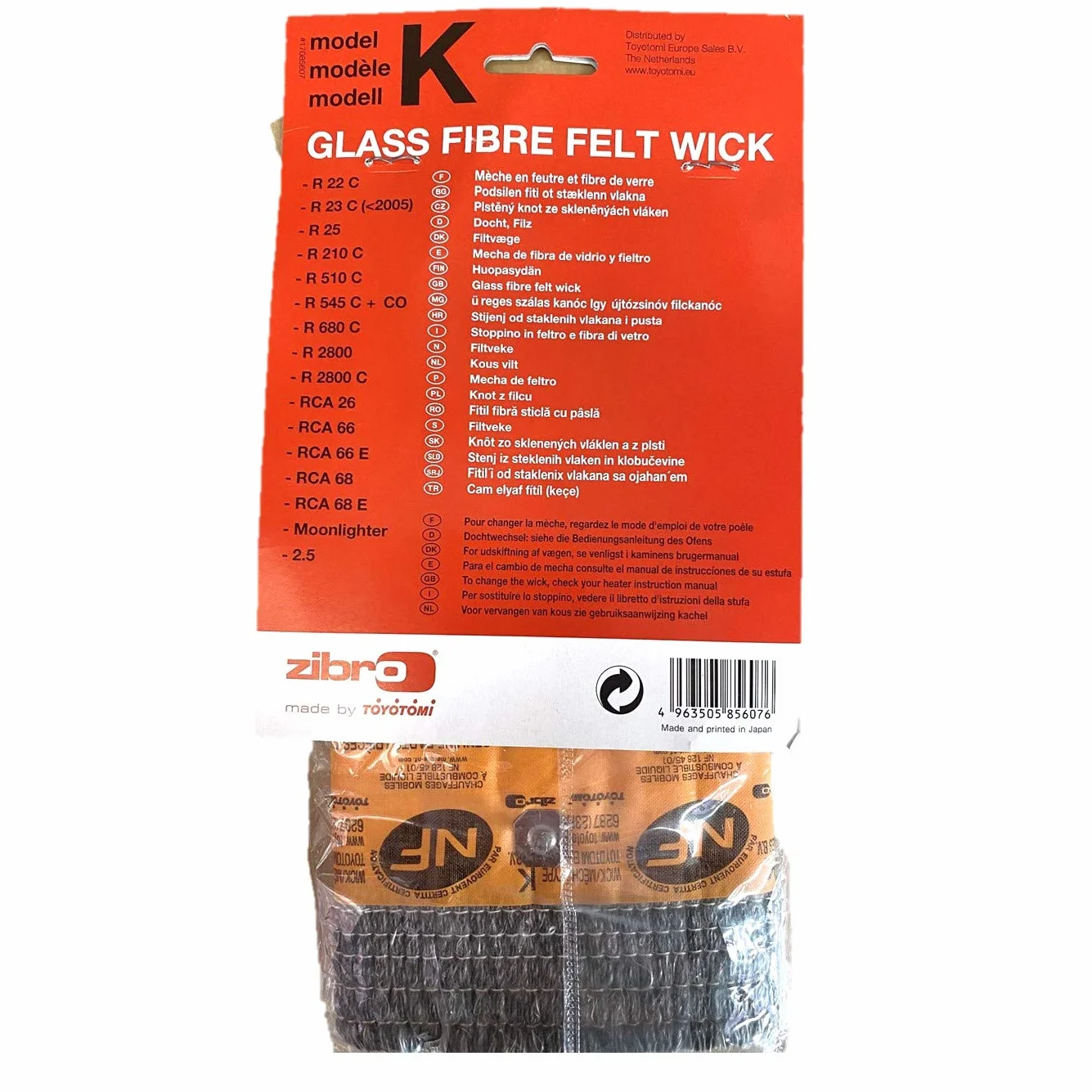 Zibro Original "K", pasuje do modeli Zibro: R 510 C, RCA 66E - RCA 68E - R 510C - R 680C - R 545C - R 22C - R 210C - R 2800C - R 2800 C - R 25, R-23C, RCA-26