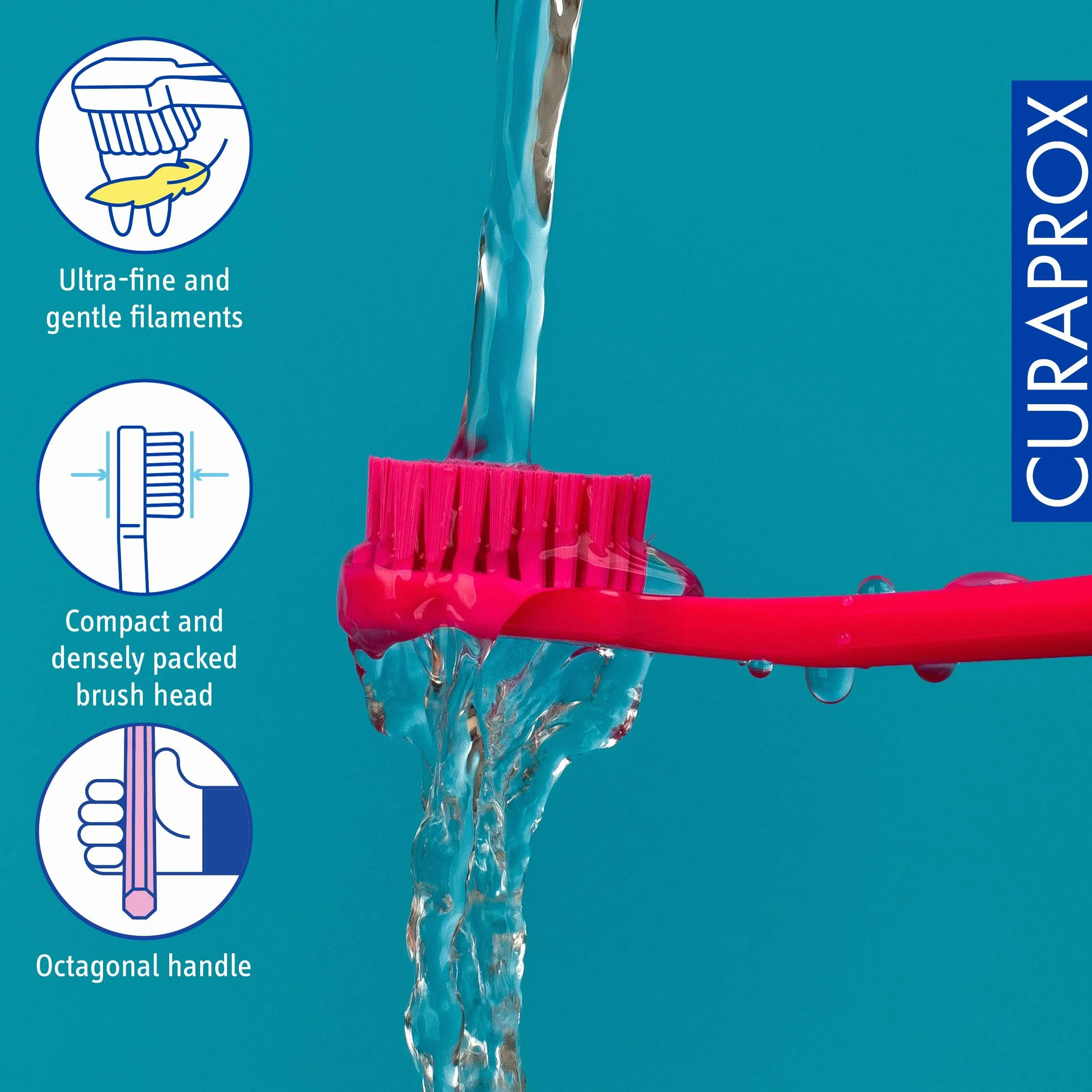 Curaprox CS 5460 Ultra-miękka szczoteczka do zębów Super Miękkie włosie Curen® Magenta