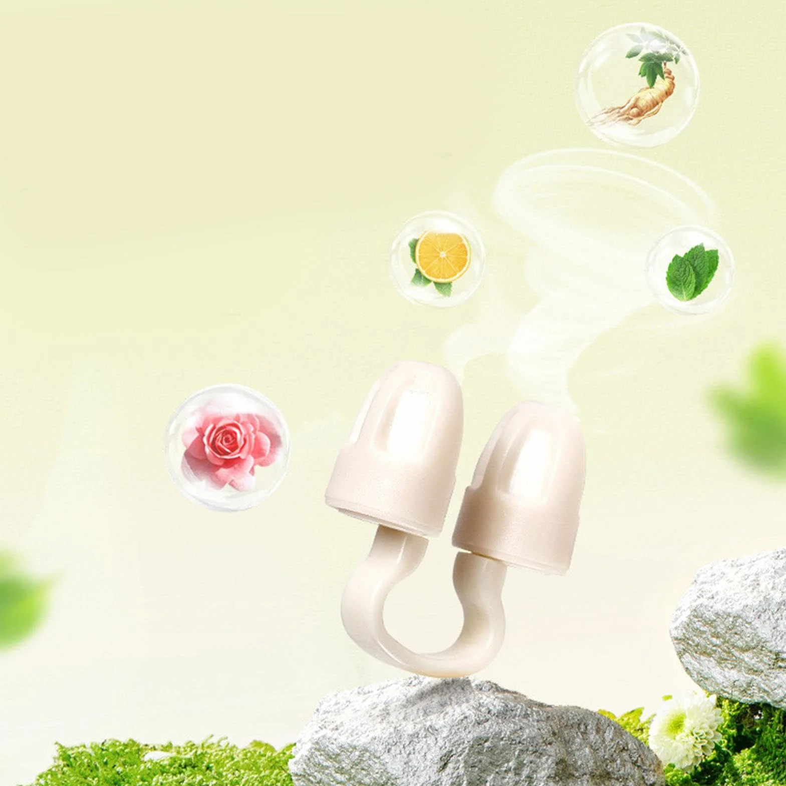 Sztyft do nosa do aromaterapii, 2 sztuki, z klamrą do nosa, przenośny kij do aromaterapii, pobudzający zapach i inhalator z oparami energii, zapobiega nudnościom, podczas podróży, nudnościom w