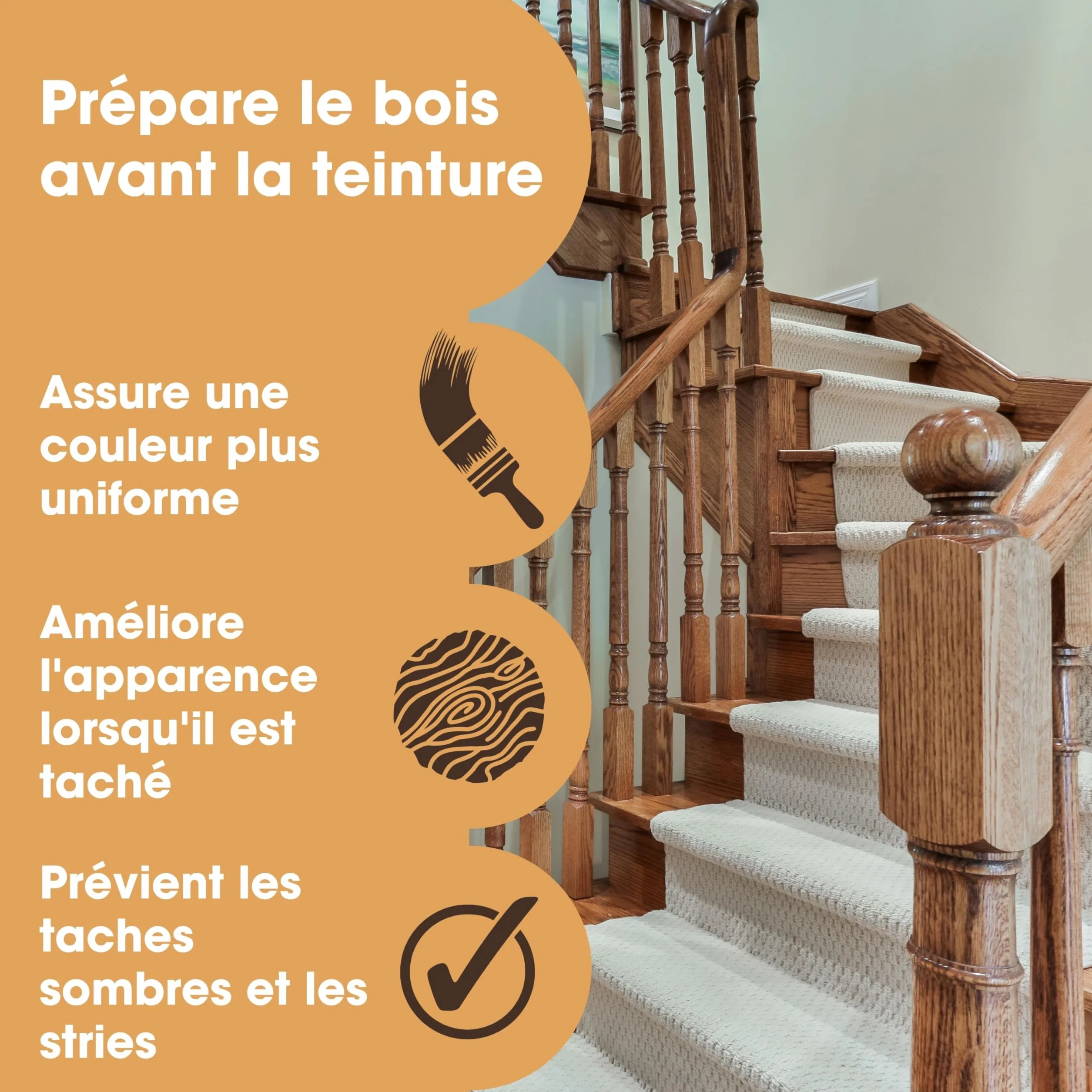 Furniture Clinic Pre-Stain odżywka do drewna, na bazie wody, do użytku wewnątrz i na zewnątrz, bezzapachowa i nietoksyczna, do użycia przed barwieniem drewna, 250 ml