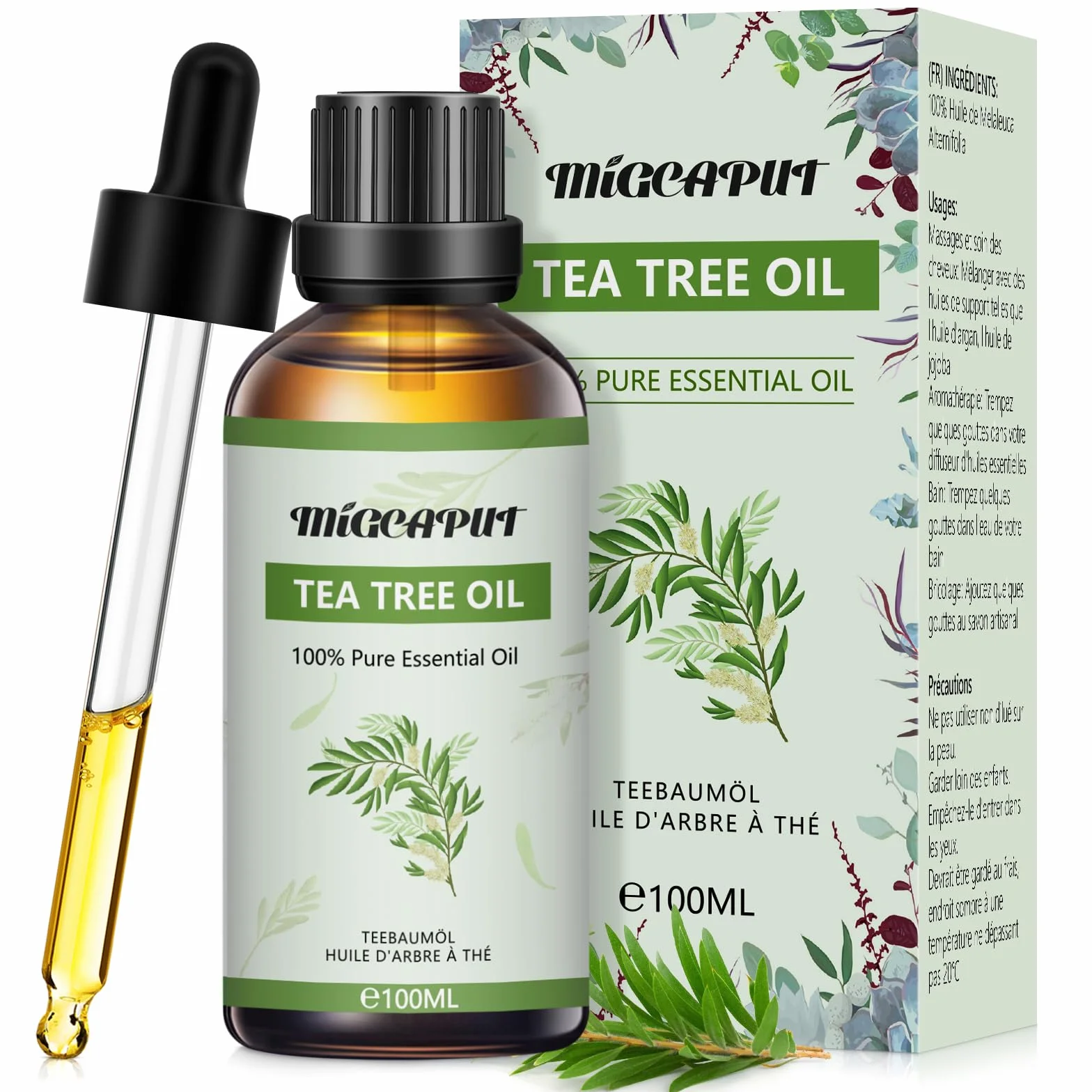 Olejek Eteryczny z Drzewa Herbacianego 100ML 100% Naturalny do Pielęgnacji Twarzy Skóry i Włosów