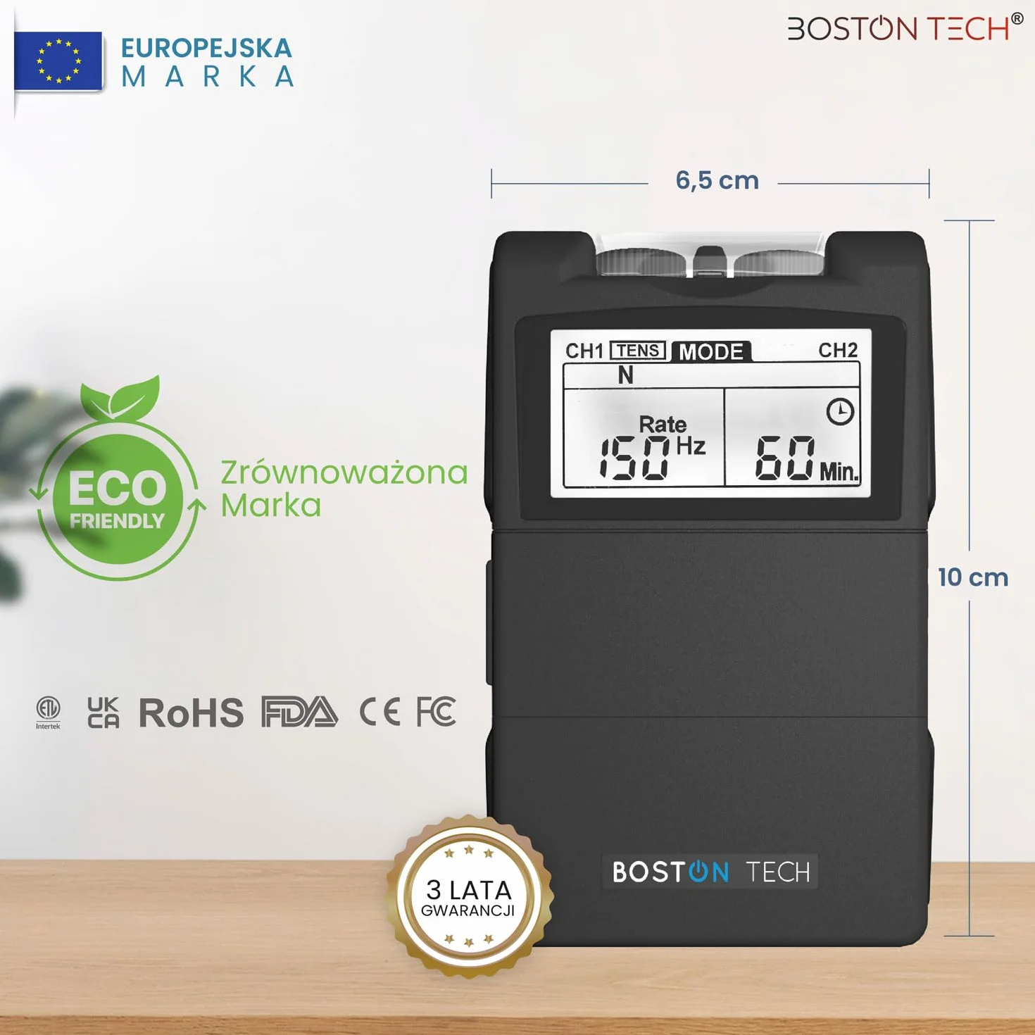 Boston Tech Me 89 Plus.TENS EMS 2-kanałowy cyfrowy stymulator mięśni. 7 programowalnych trybów. Zawiera 4 elektrody. Szybkie i skuteczne łagodzenie bólu. Ochrona przed upadkiem