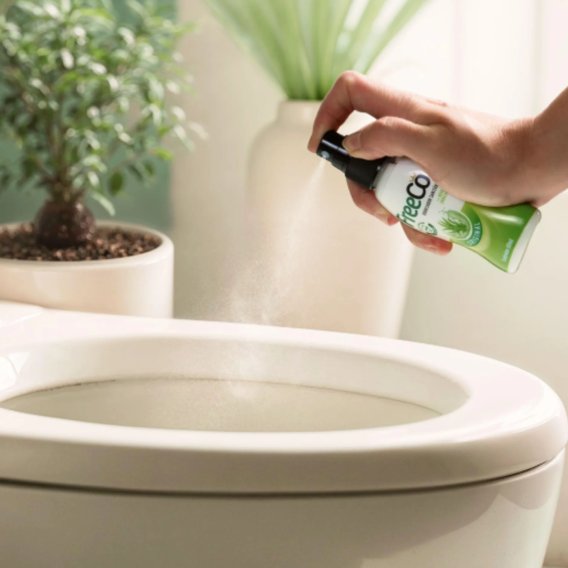 Freeco Spray do WC Przed Użyciem | Blokuje zapach, z Olejkami Eterycznymi | Idealny do Domu, Biura i w Podróży | Opakowanie 1x60ml, Oryginalny Zapach Cytrusowy