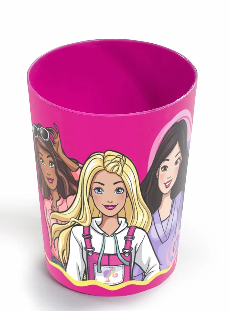 Barbie Zestaw do Higieny Jamy Ustnej dla Dzieci z Pastą, Szczoteczką i Kubkiem