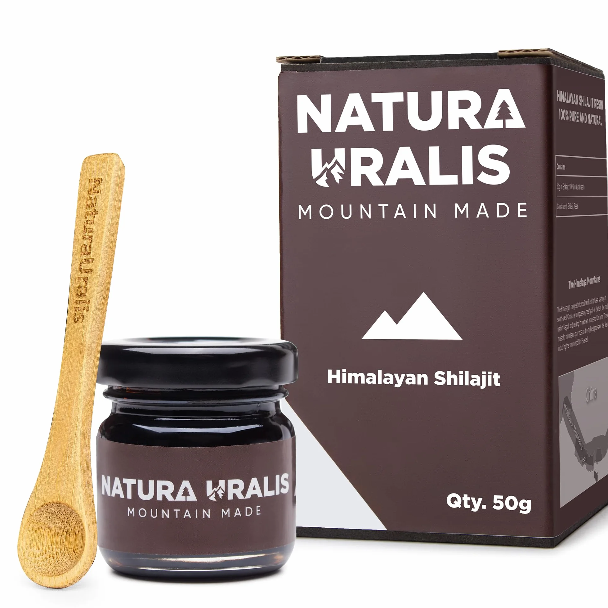 Naura Uralis Himalayan Shilajit | 50g Organicznej Żywicy Mineralnej Shilajit, Naturalnie Uformowanej - Bardzo Silny Czarny Shilajit z Himalajów