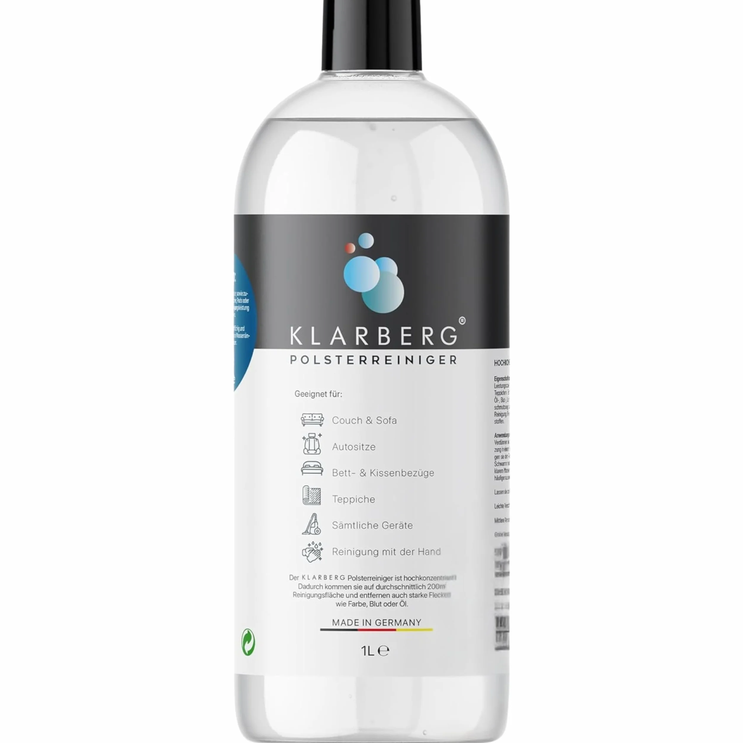 KLARBERG® 1 l koncentrat do czyszczenia tapicerki, sof, dywanów, foteli samochodowych