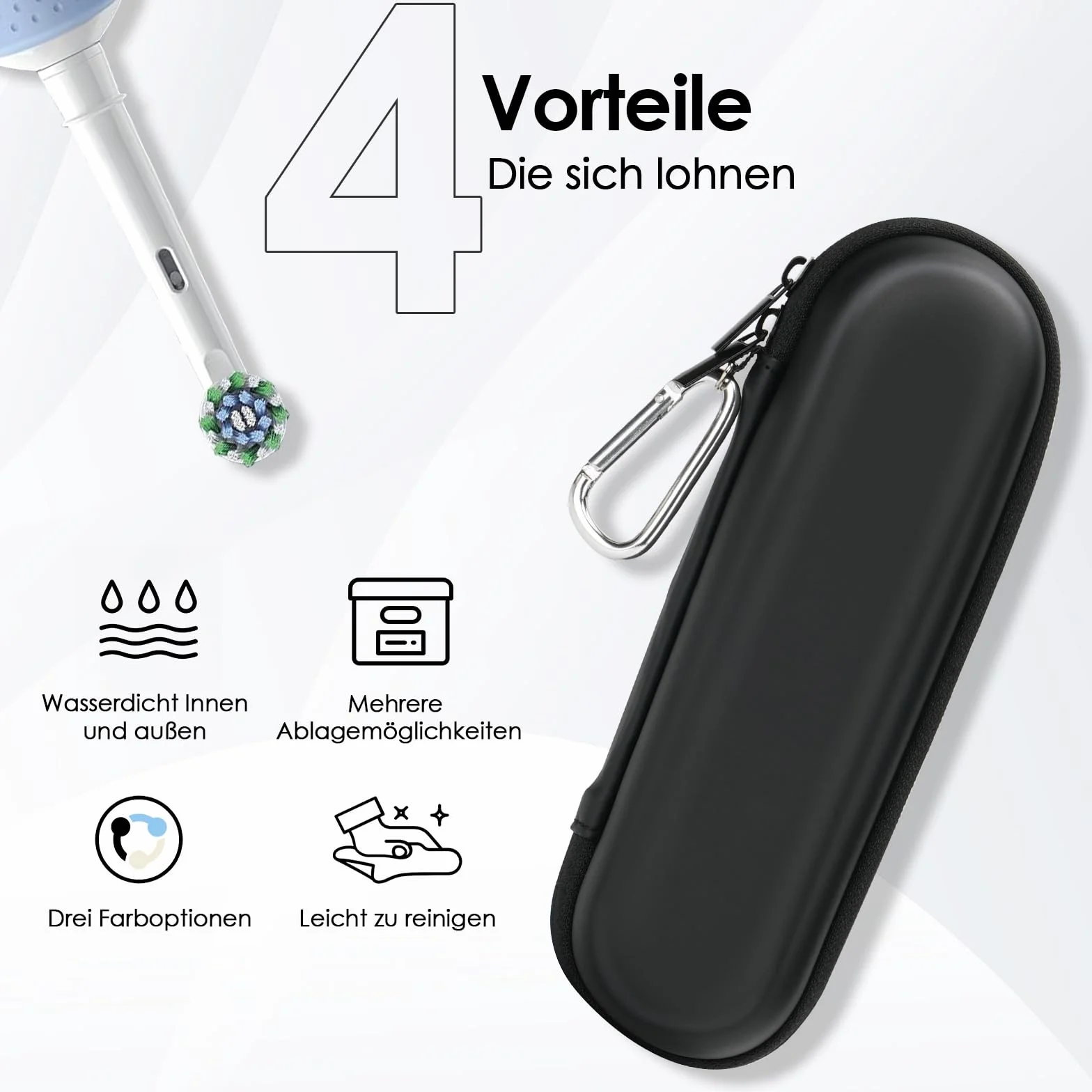 Etui na elektryczną szczoteczkę do zębów Oral B/Philips Sonicare, etui podróżne, czarny
