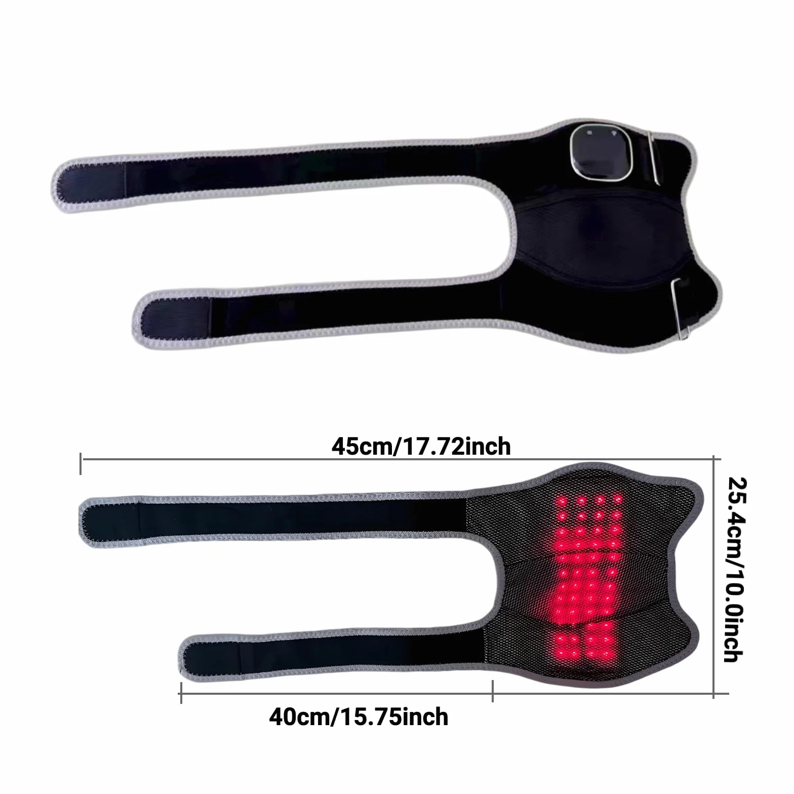 Orteza na kolano z terapią światłem czerwonym z ogrzewaniem i masażem - 96 diod LED (660 nm i 850 nm), 6 trybów światła i 5 trybów masażu,akumulator,regulowany pasek łagodzący ból kolana/łokcia/barku