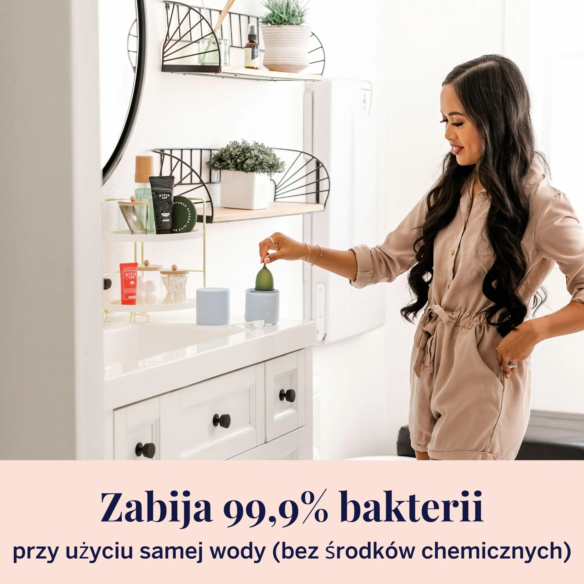 Pixie sterylizator do sterylizatora w kubku menstruacyjnym All-in-One – czyści i przechowuje kubek z okresem – zabija 99,9% zarazków parą