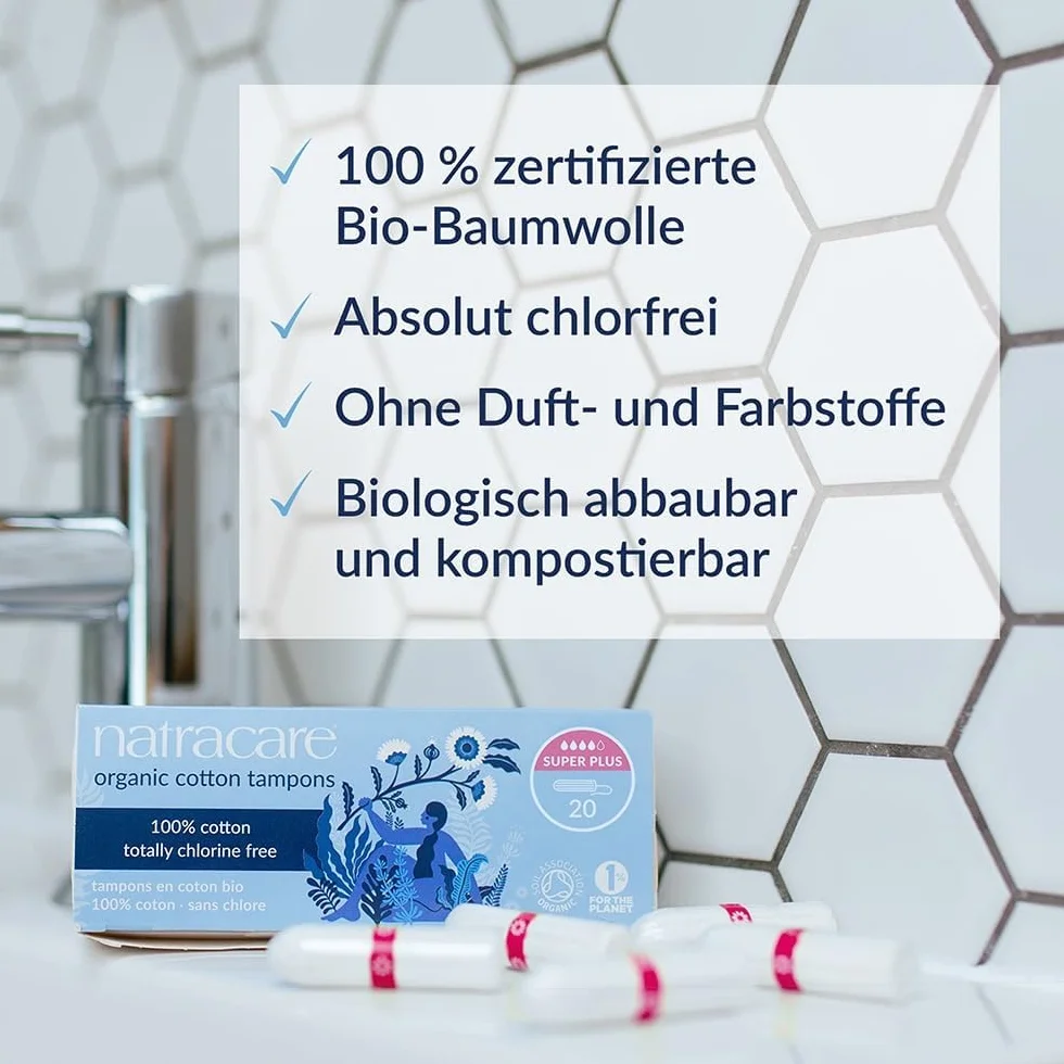 Natracare Organic All Cotton tampons - Super Plus, 20 sztuk