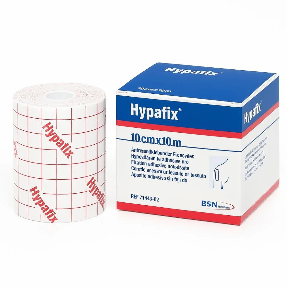 BSN medical Hypafix, bandaż na opatrunki, z porowatego i miłego w dotyku TNT, hipoalergiczny, niesterylny, ale nadaje się do sterylizacji, wymiary 10 cm x 10 m, 1 sztuka