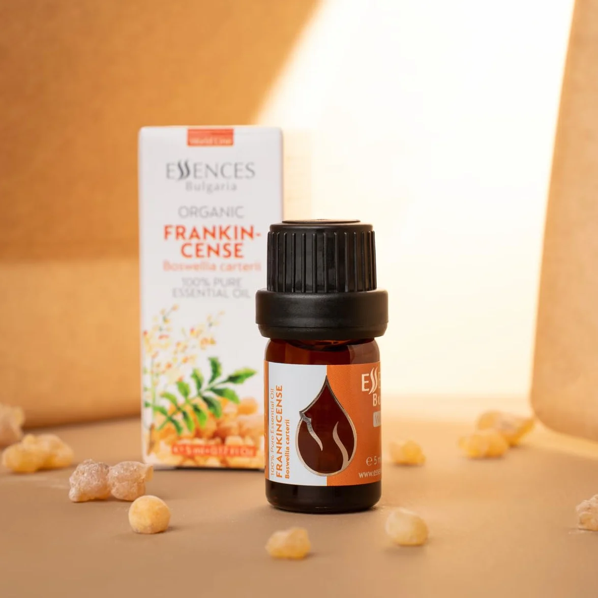 Essences Bułgaria Organiczny Olejek Eteryczny z Kadzidła 5 ml | Boswellia carterii | 100% Czysty i Naturalny | Nierozcieńczony | Klasa Terapeutyczna | Aromaterapia | Kosmetyki | Bez okrucieństwa