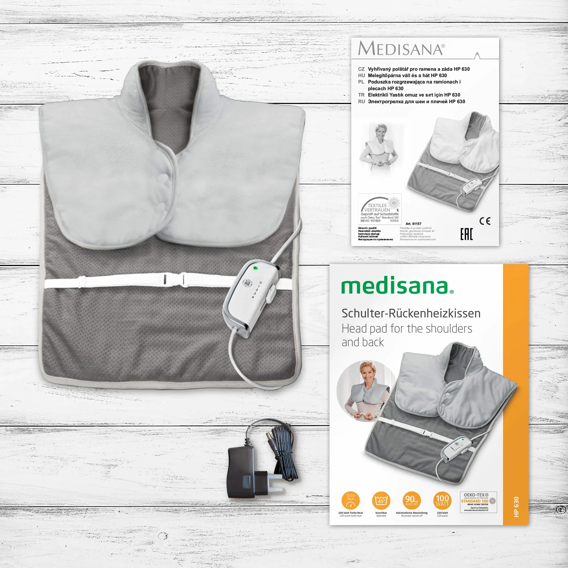 Medisana HP 630 Peleryna grzewcza na kark, ramiona i plecy, 4 ustawienia temperatury, ochrona przed przegrzaniem