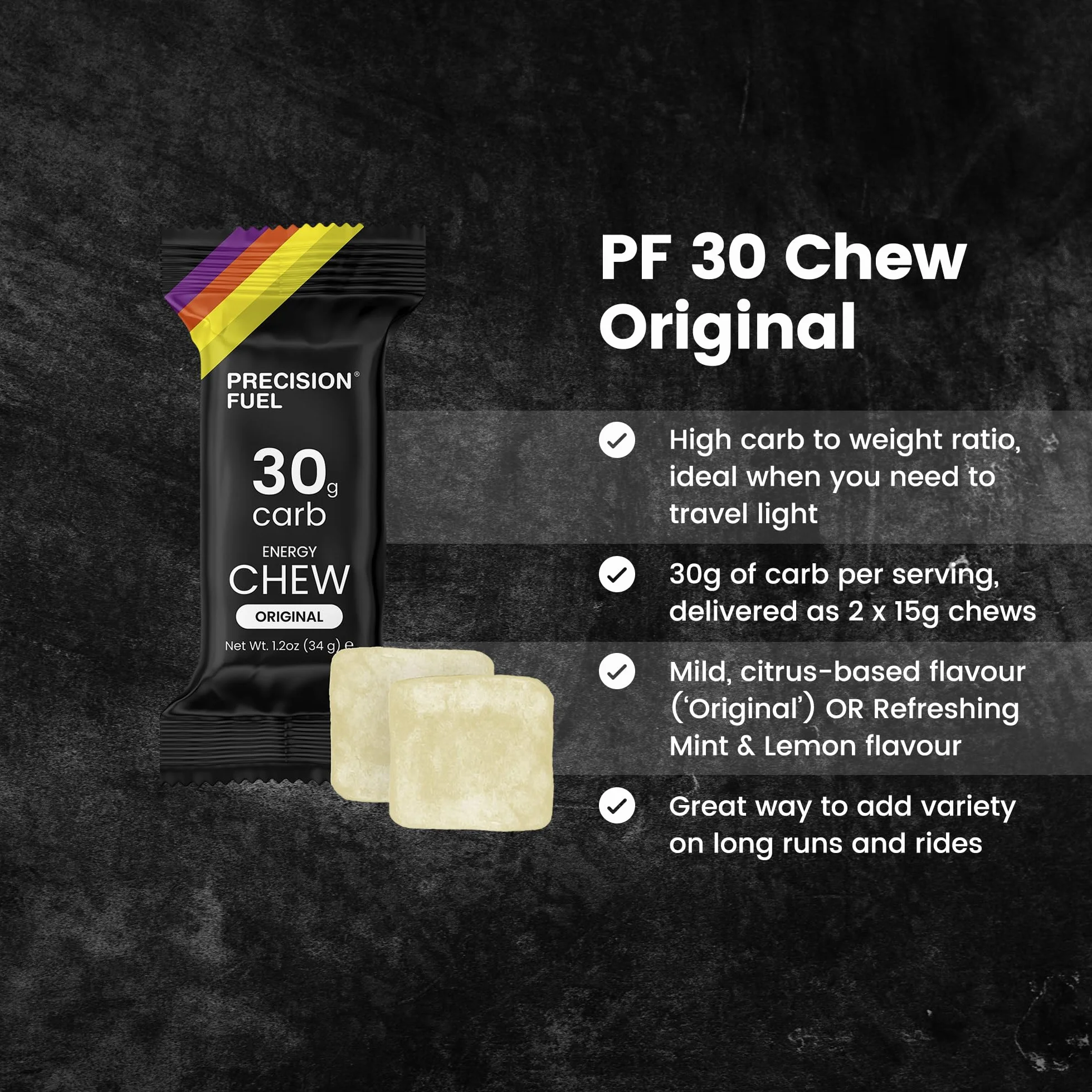 Precision Fuel PF 30 Energy Chews 30g węglowodanów 15 x 34g Żelki