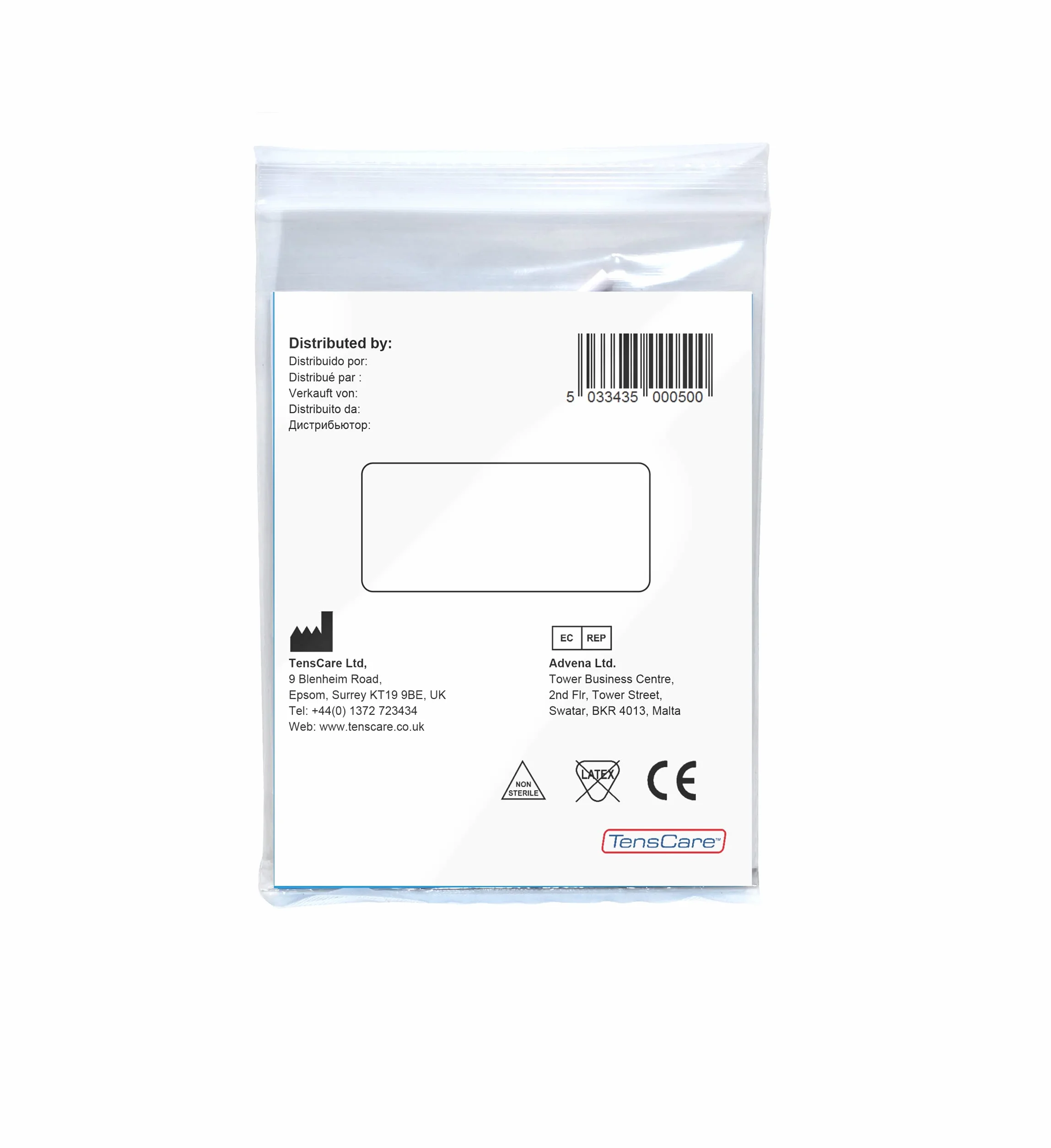 TensCare (E-CM50100) samoprzylepne elektrody 50 mm x 100 mm (3 x 4 sztuki)