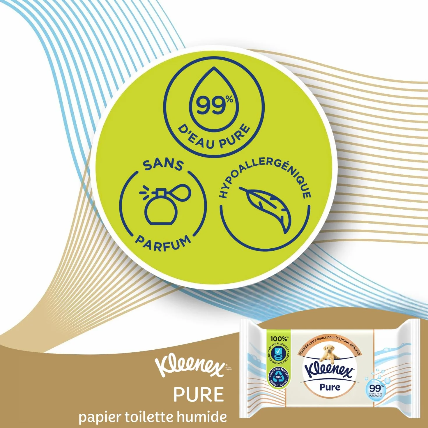 KLEENEX Mokry papier toaletowy 12 opakowań po 38 arkuszy podwójna grubość bez plastiku