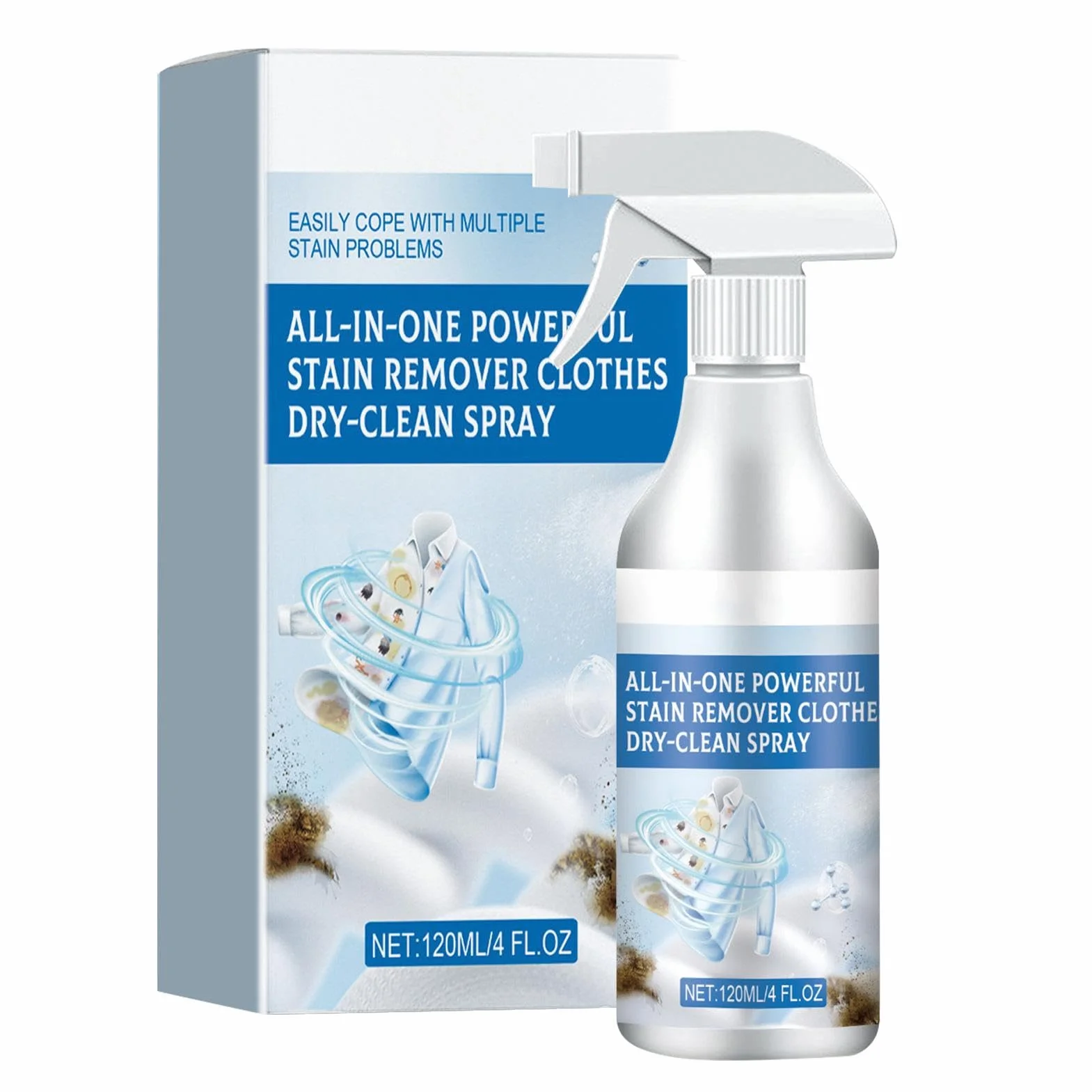 Spray do usuwania plam do ubrań, 120 ml bez prania tkanina odplamiacz ubrania pranie chemiczne spray, spray do czyszczenia plam do dywanów ubrania