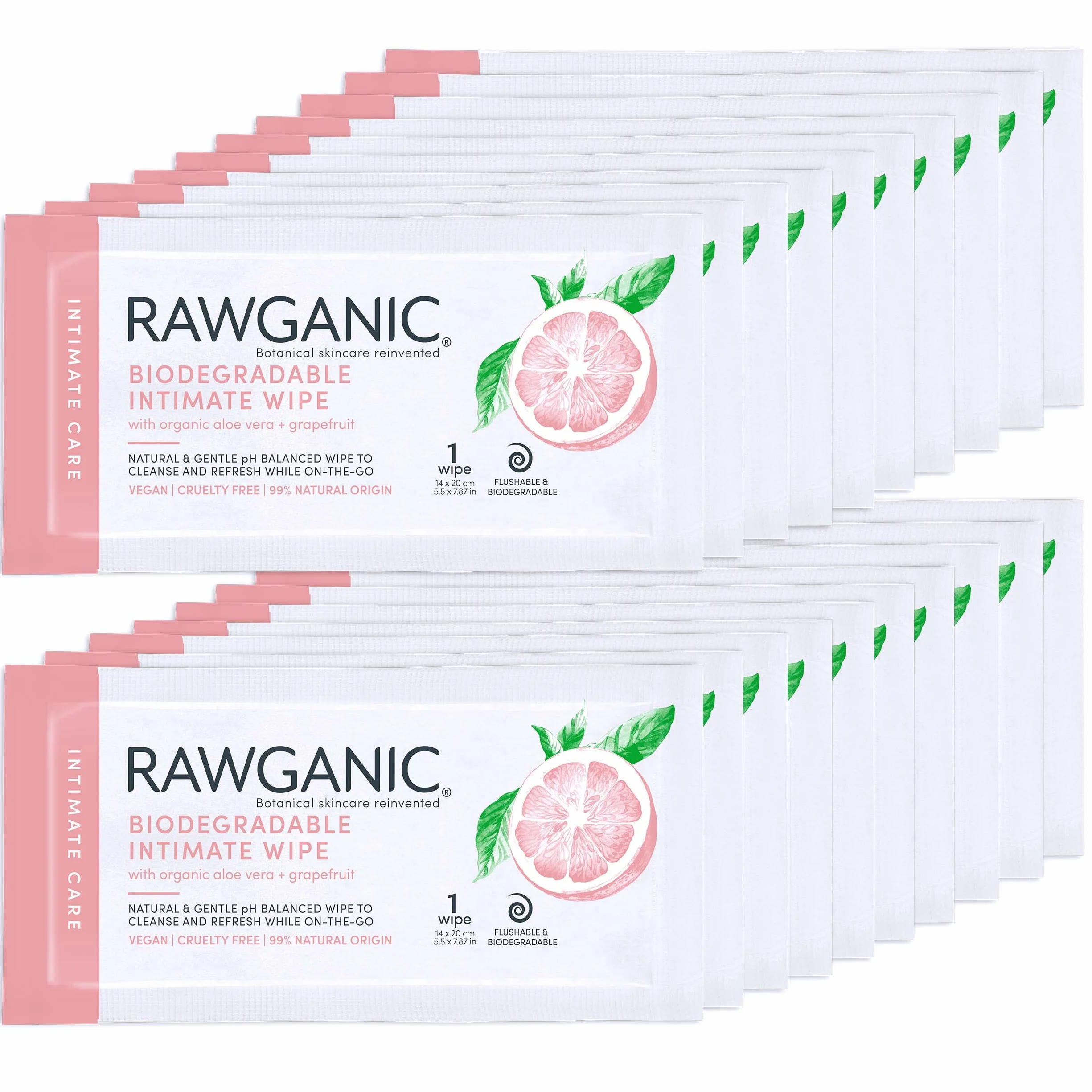 RAWGANIC® BIO Intim Wipe wilgotne chusteczki do pielęgnacji 20 saszetek