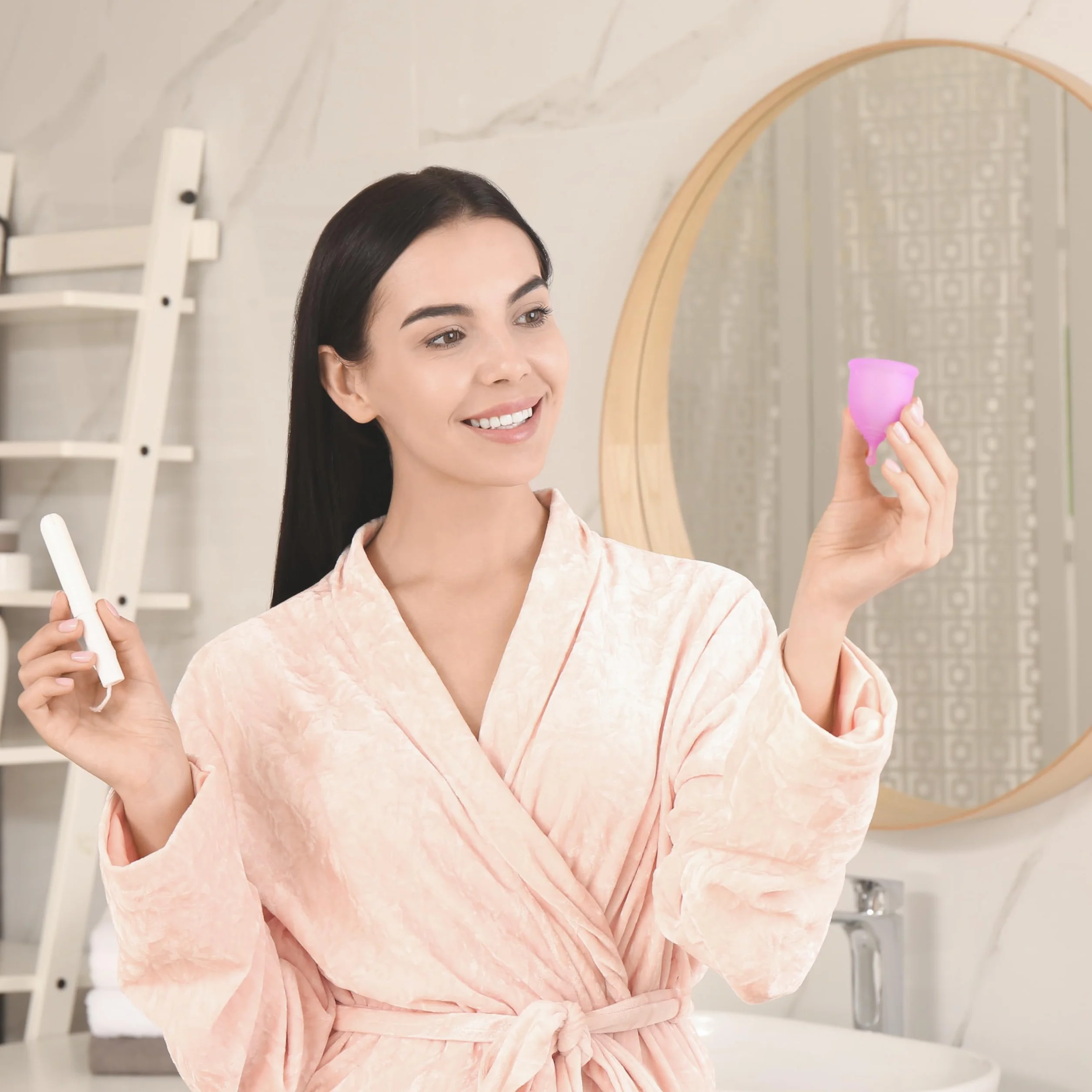 EcoBlossom Zestaw kubków menstruacyjnych wielokrotnego użytku – najbardziej niezawodne silikonowe kubki z okresem medycznym – wygodne użytkowanie przez 12 godzin (2 małe kubki)