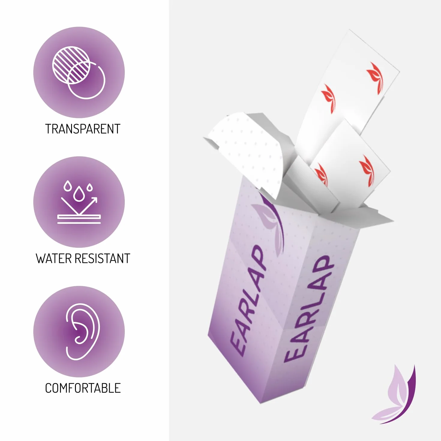 Earlap Ear Corrector - Korektor uszu - Rozwiązuje Duży Problem z Uchem - Zawiera 20 Korektorów
