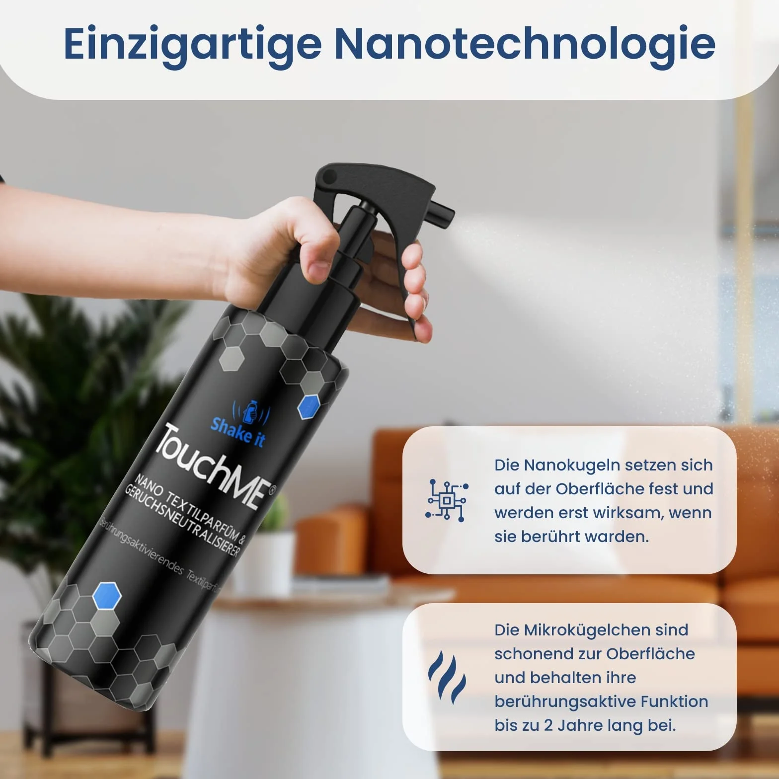 TouchME - Neutralizator i odświeżacz do tekstyliów w sprayu zapach