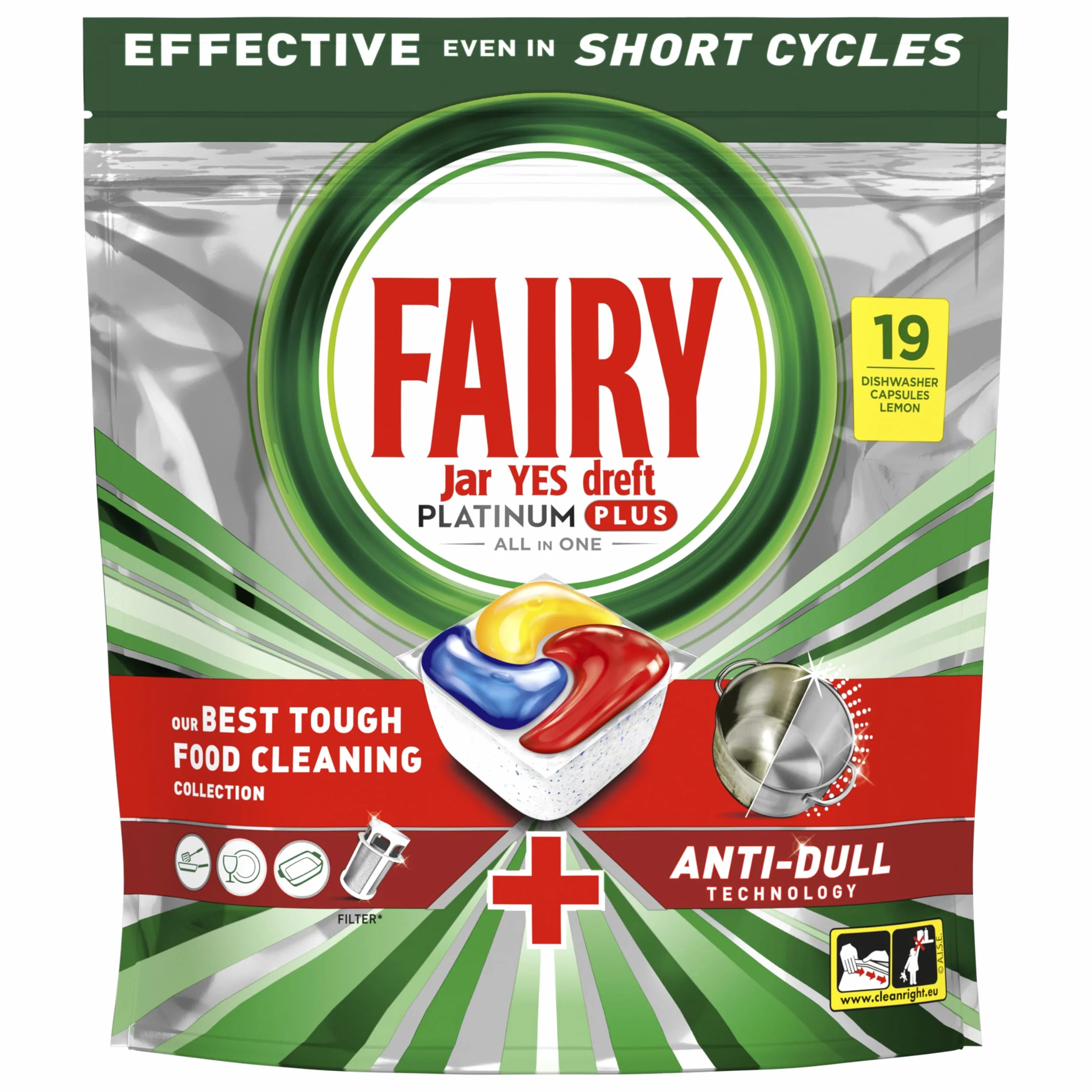 Fairy Platinum Plus Tabletki do zmywarki All in One, Cytryna, 114 tabletek