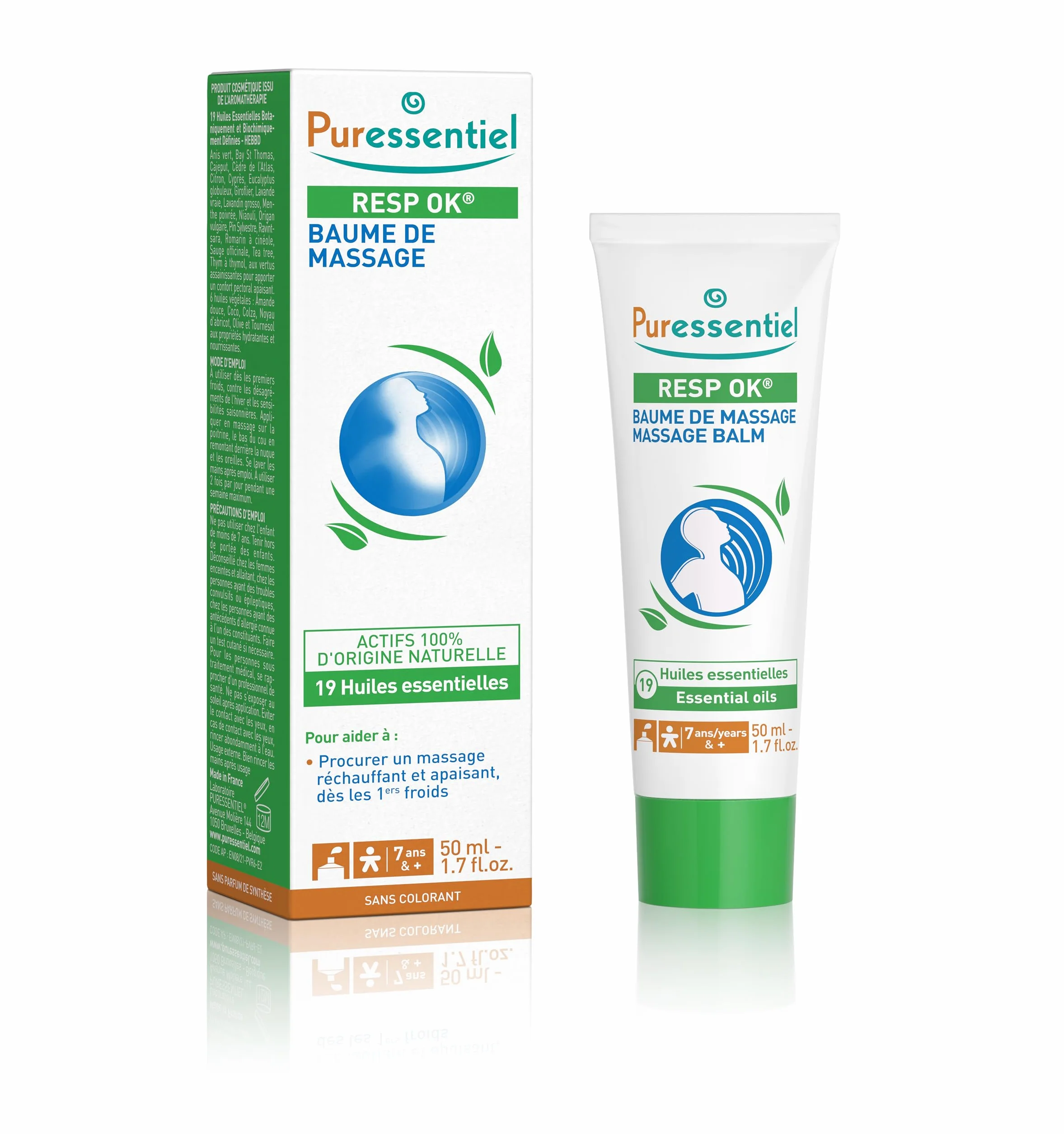 Puressentiel Resp ok Balsam 50 ml - Zimowe dolegliwości i wrażliwość sezonowa - 100% naturalne pochodzenie
