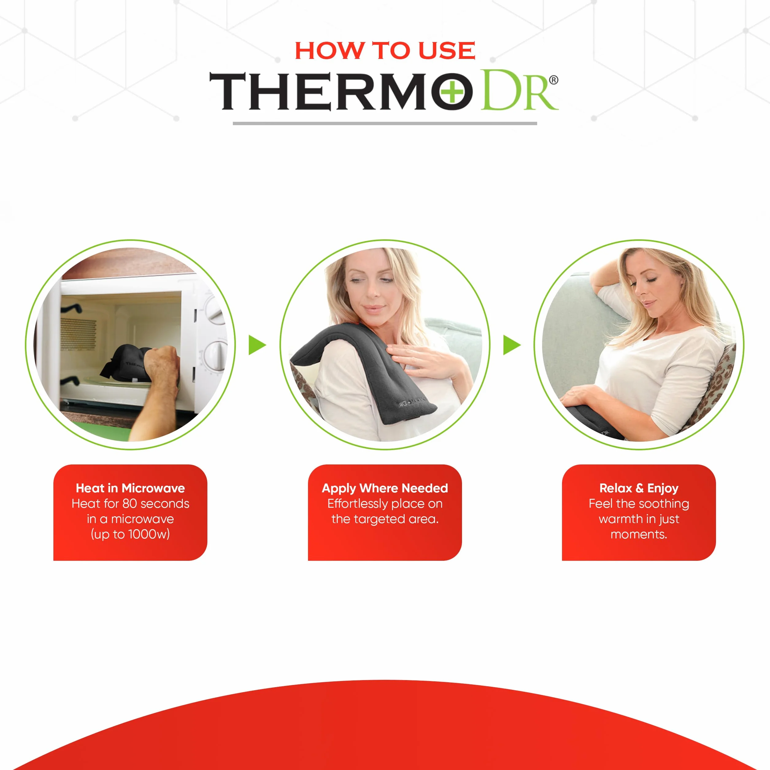 ThermoDR Podkładka grzewcza z pszenicą do kuchenki mikrofalowej na plecy, ramiona, szyję