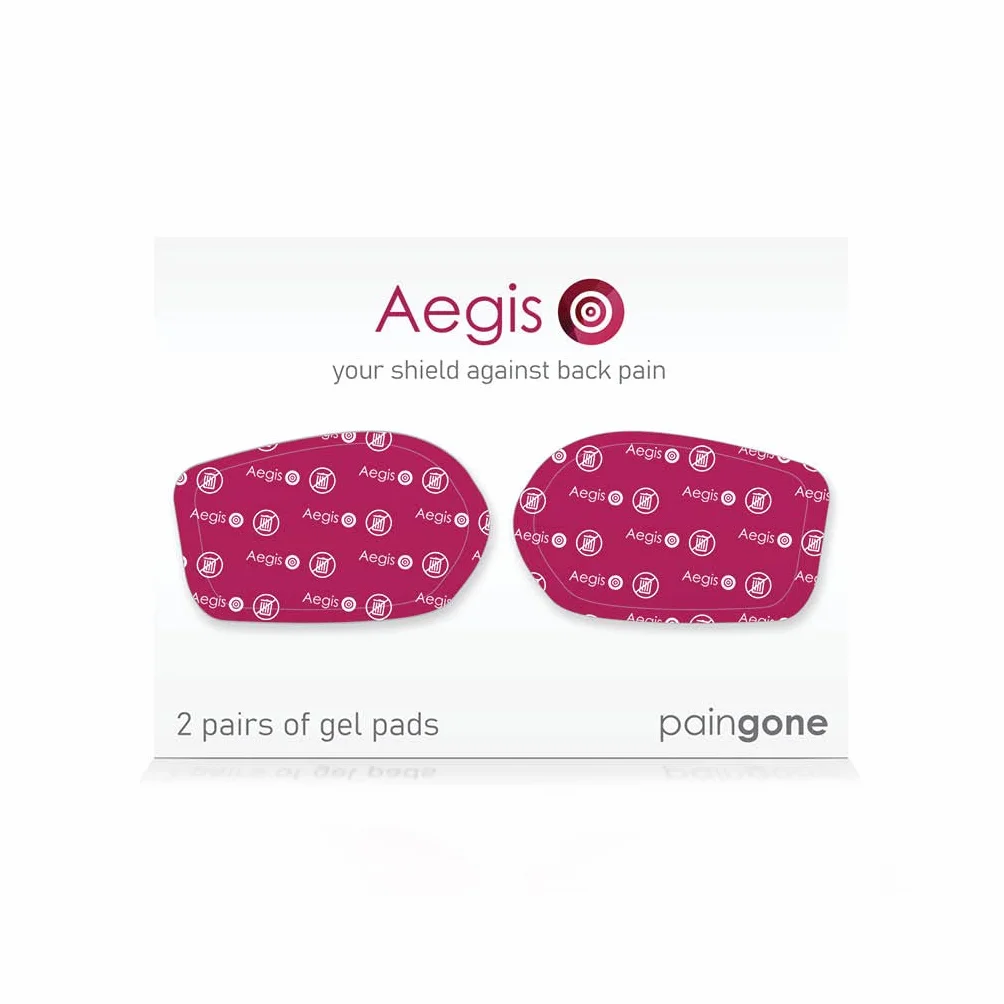Paingone Aegis - pady żelowe do wymiany| Łagodzi bóle pleców| ból pleców, lędźwiowy | masaż pleców| bez leków| szybka i skuteczna ulga. | pudełko zawiera 4 pary żelowych padów