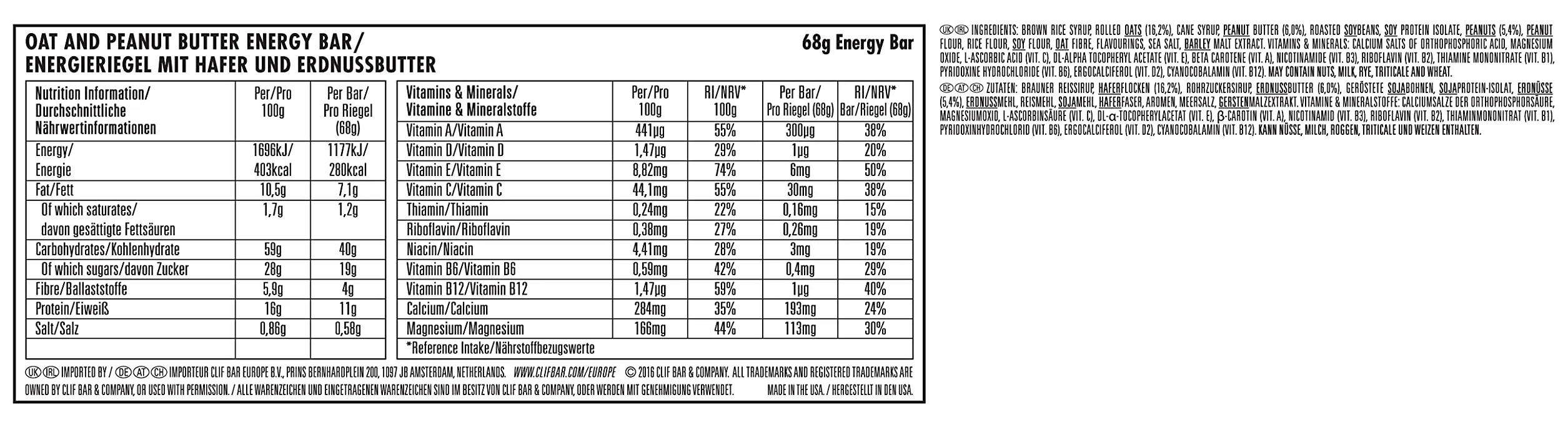 CLIF Bar Pakiet próbny batonik energetyczny masło orzechowe 18 sztuk
