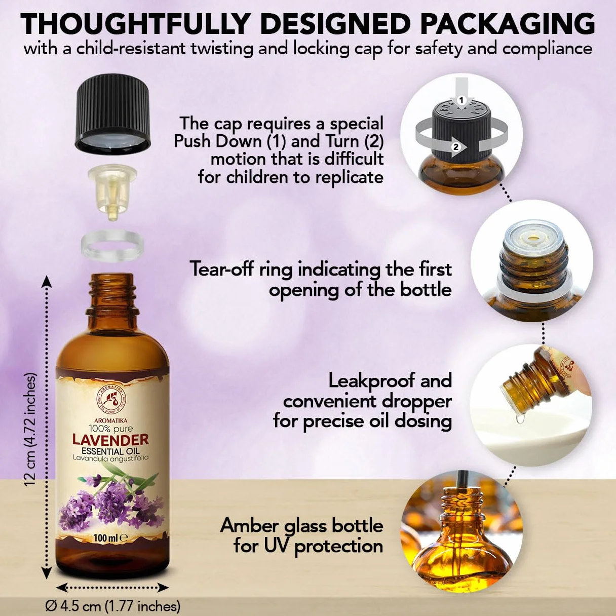 Olejek Eteryczny Lawendowy 100 ml - Lavandula Angustifolia - Olejek Aromatyczny do Dyfuzora - Aromaterapia - Świece Zapachowe - Mydła - Odświeżanie Powietrza
