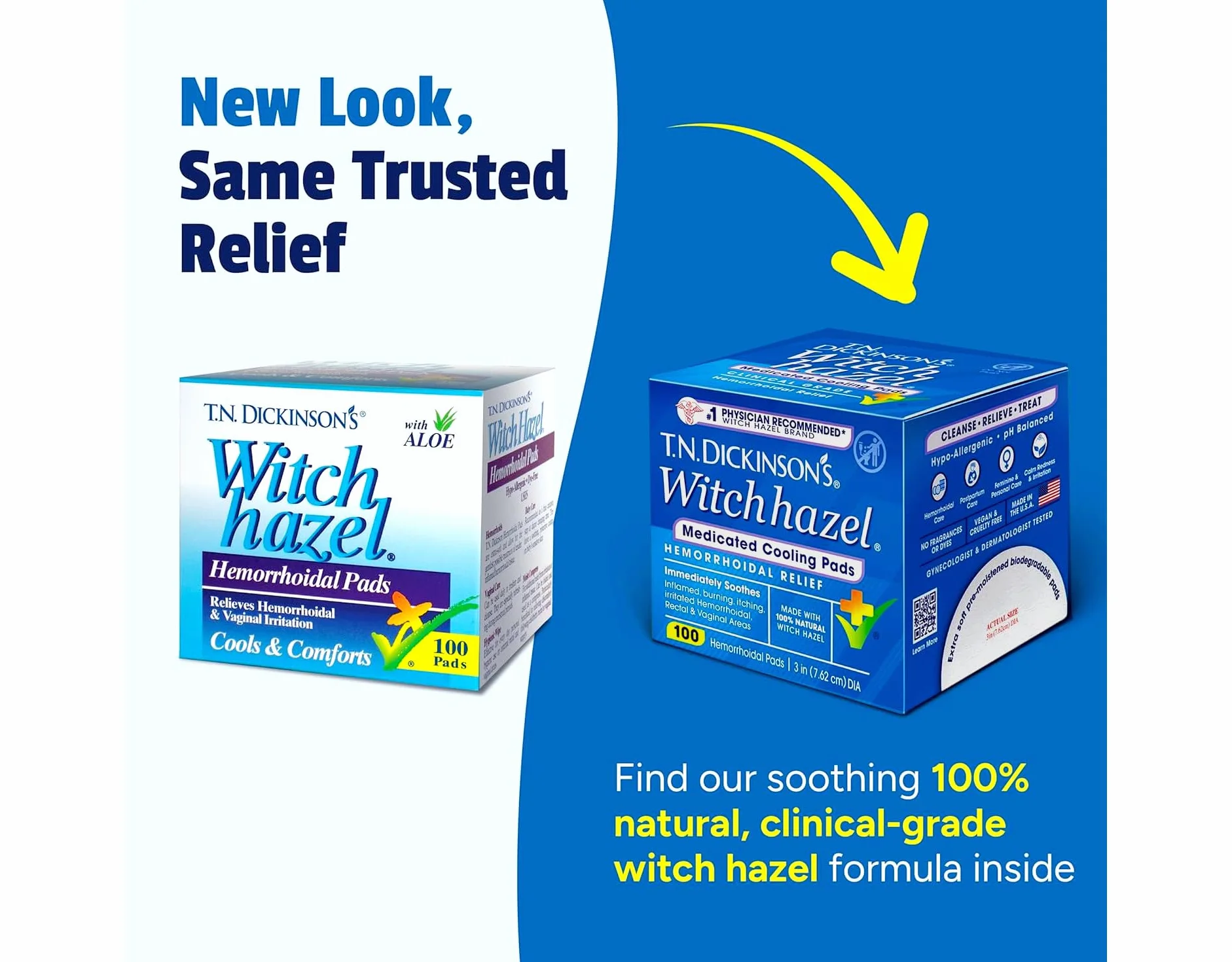 T.N. Dickinsons Hazelets Witch Hazel Pads - 60 Ea by T.N. Dickinson