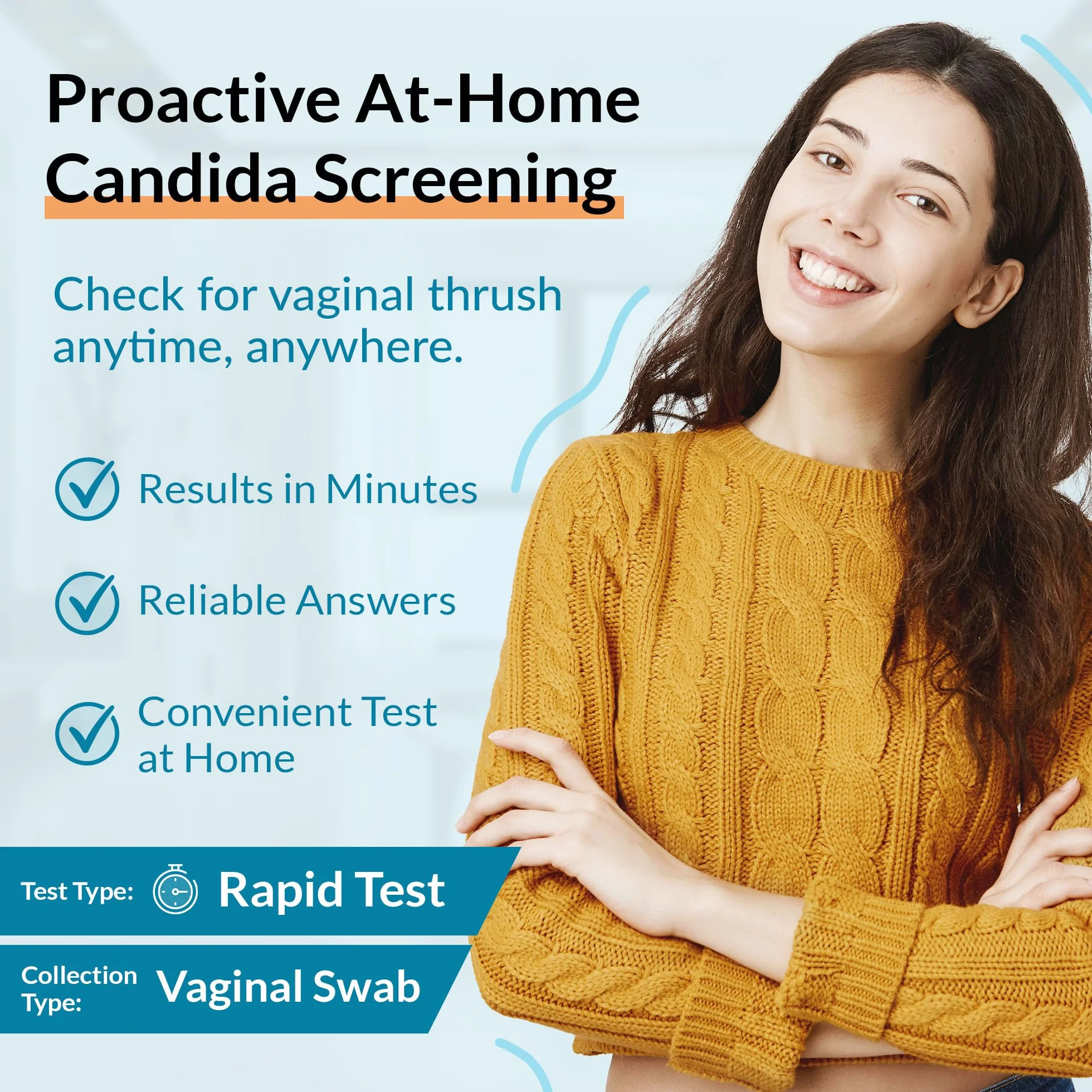GetTested Zestaw testowy At-Home Candida – szybki test pleśniawki dla kobiet