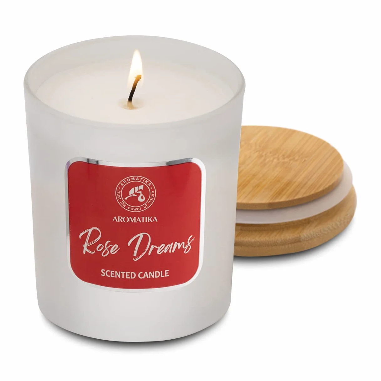 Scented Candle Rose Dreams - Essential Oil Aromatherapy Candle - Soywax Candle - Up to 45 Hours Burn Time - Glass Candle Gift - Luxury Soy Wax Candle for Home Scented - Home Scented Candles
