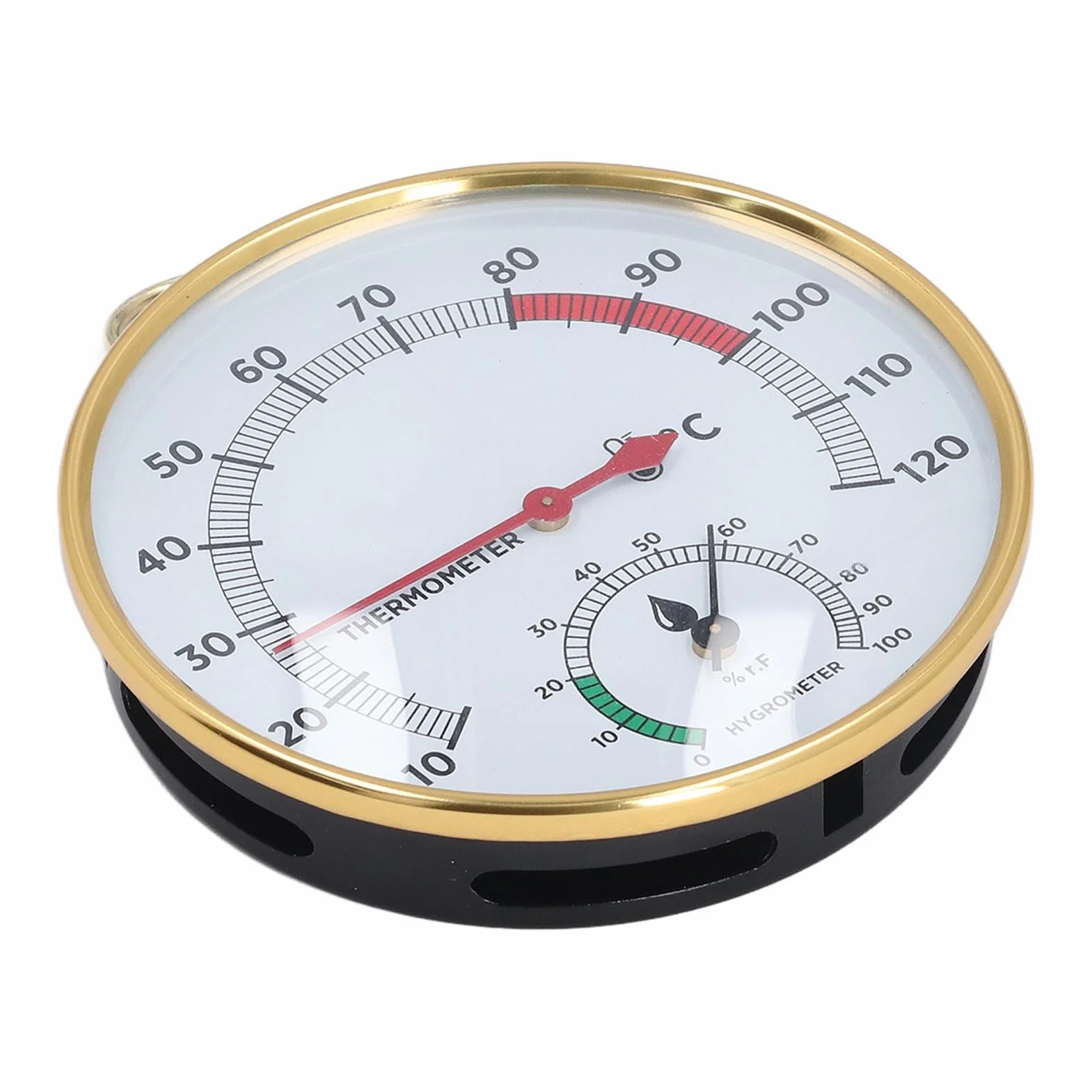 Sauna Higrothermograph 2 w 1, Wskaźnik Temperatury i Higrometr, Szklany Wyświetlacz, Aluminiowy, Montowany na Ścianie