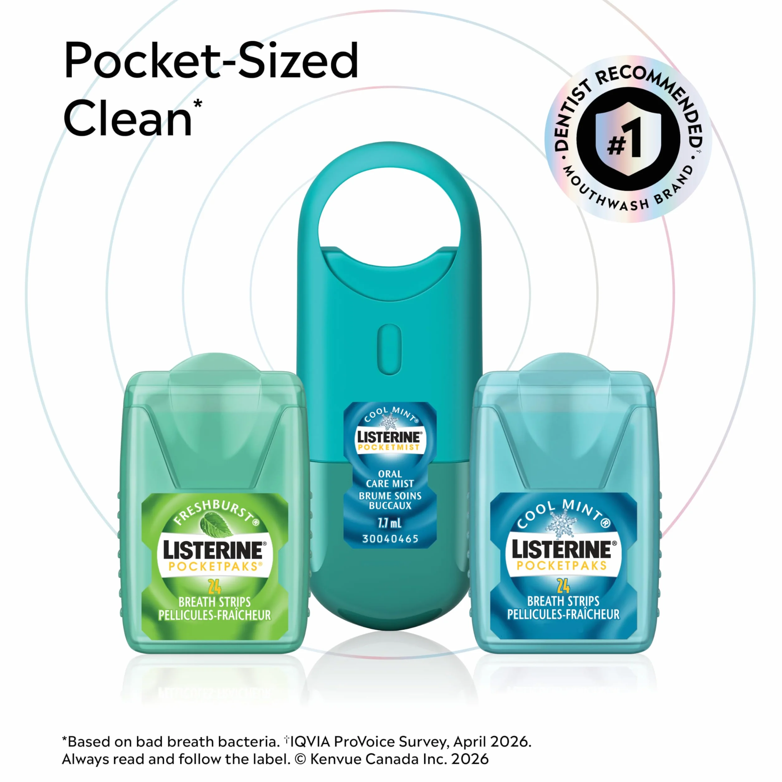 Listerine Freshburst Pocketpaks Breath Strips, zestaw 24 pasków, 3 szt