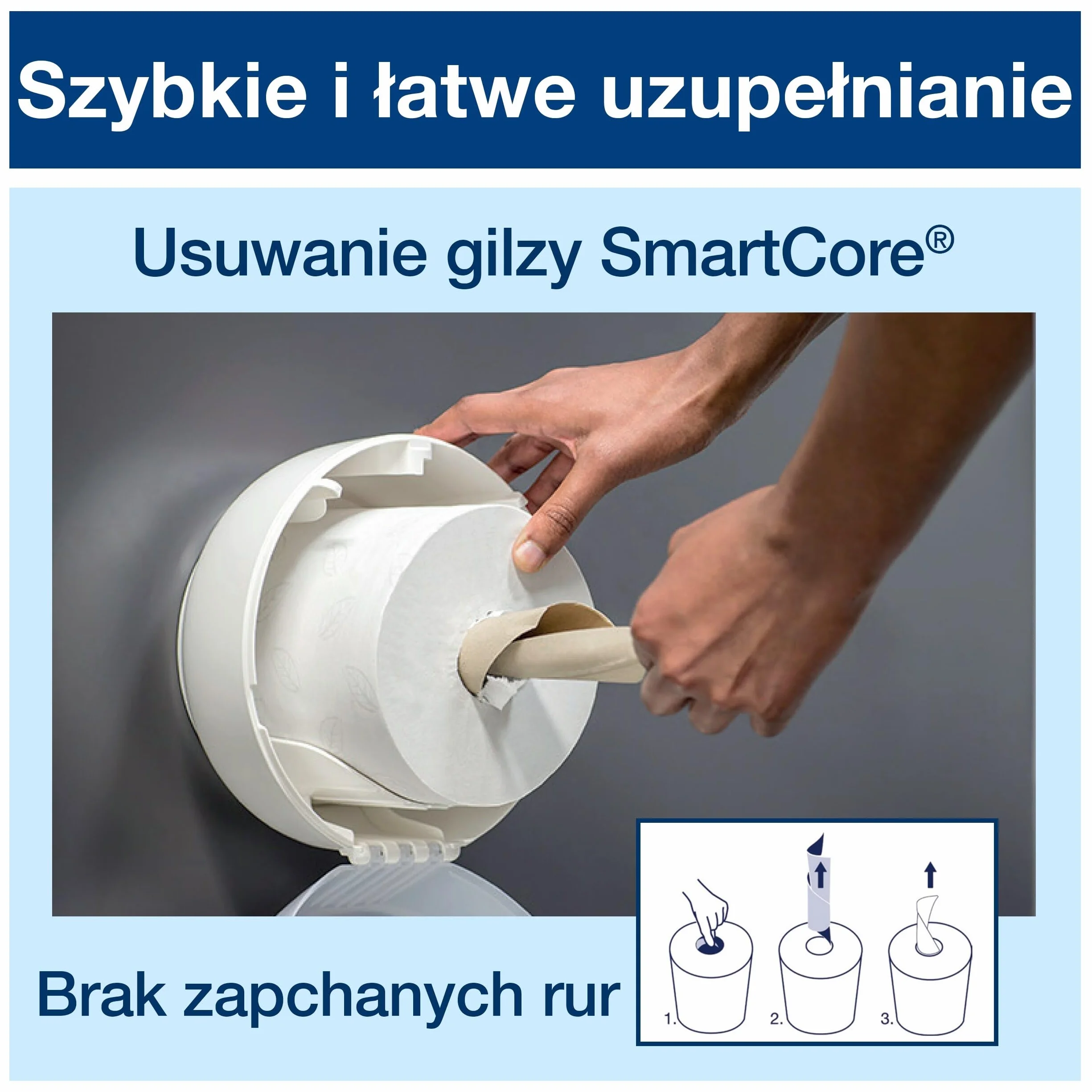 Tork AAT301 Smart One mini rolka toaletowa 2-warstwowa biała opakowanie 12 szt.
