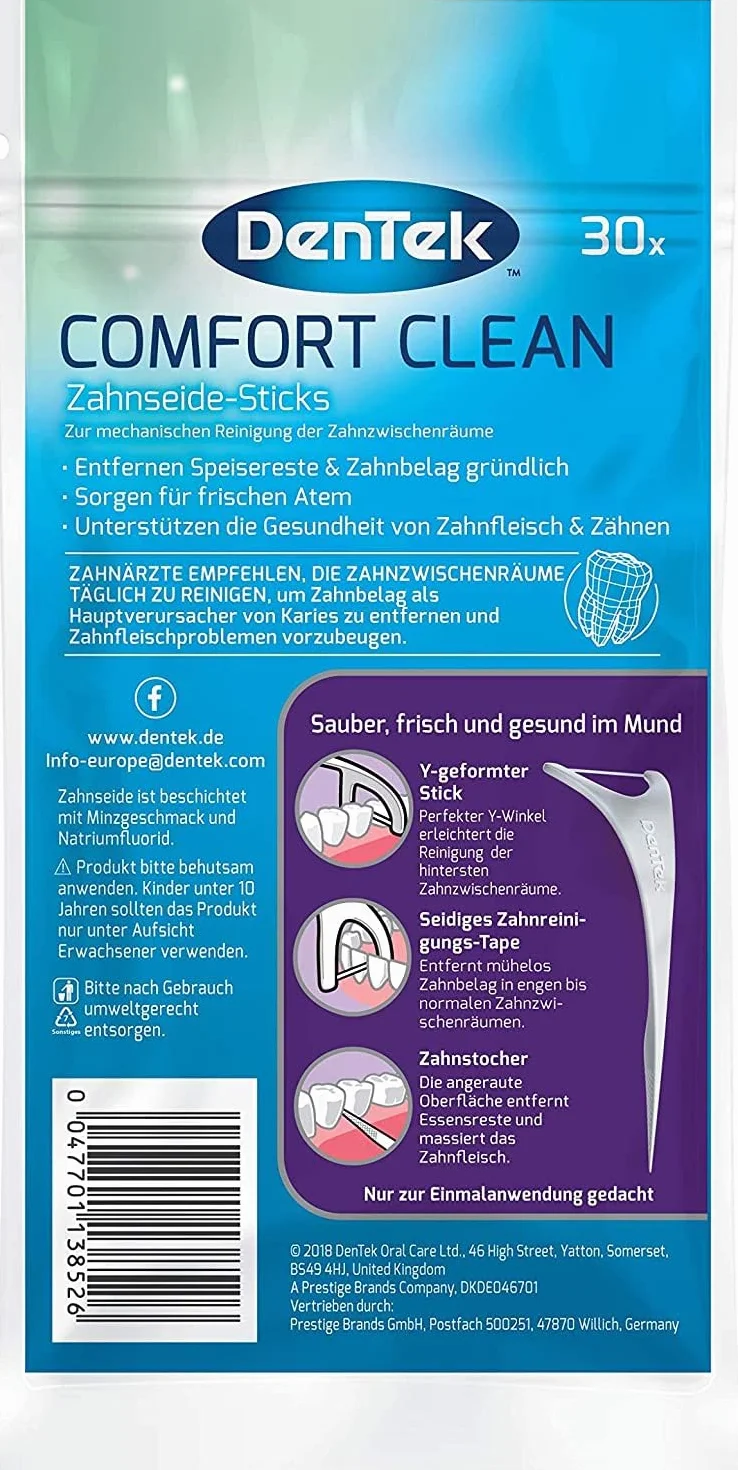5 x 30 DenTek Comfort Clean Patyczki z nicią dentystyczną