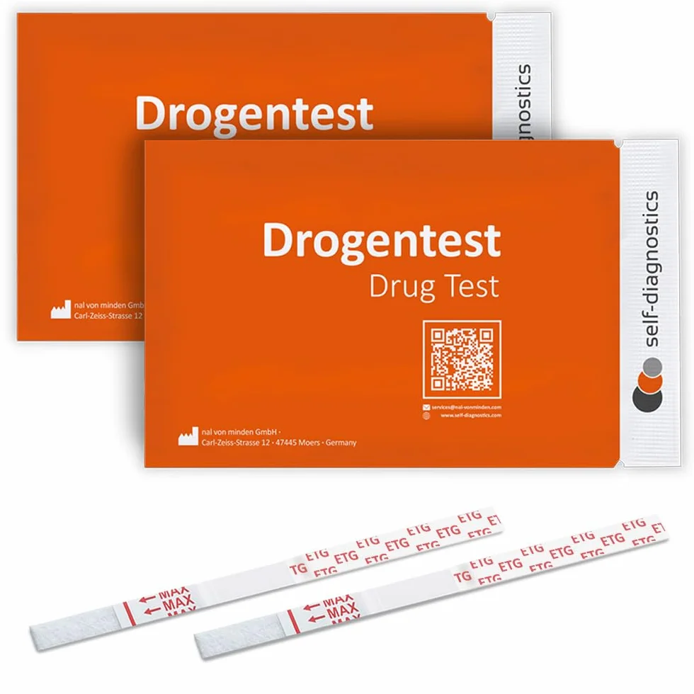 self-diagnostics Test alkoholowy - Szybki test EtG - Test na glukuronid etylu w moczu - 2 paski testowe do moczu - Wysokiej jakości test zanurzeniowy do użytku domowego - Domowy test na alkohol