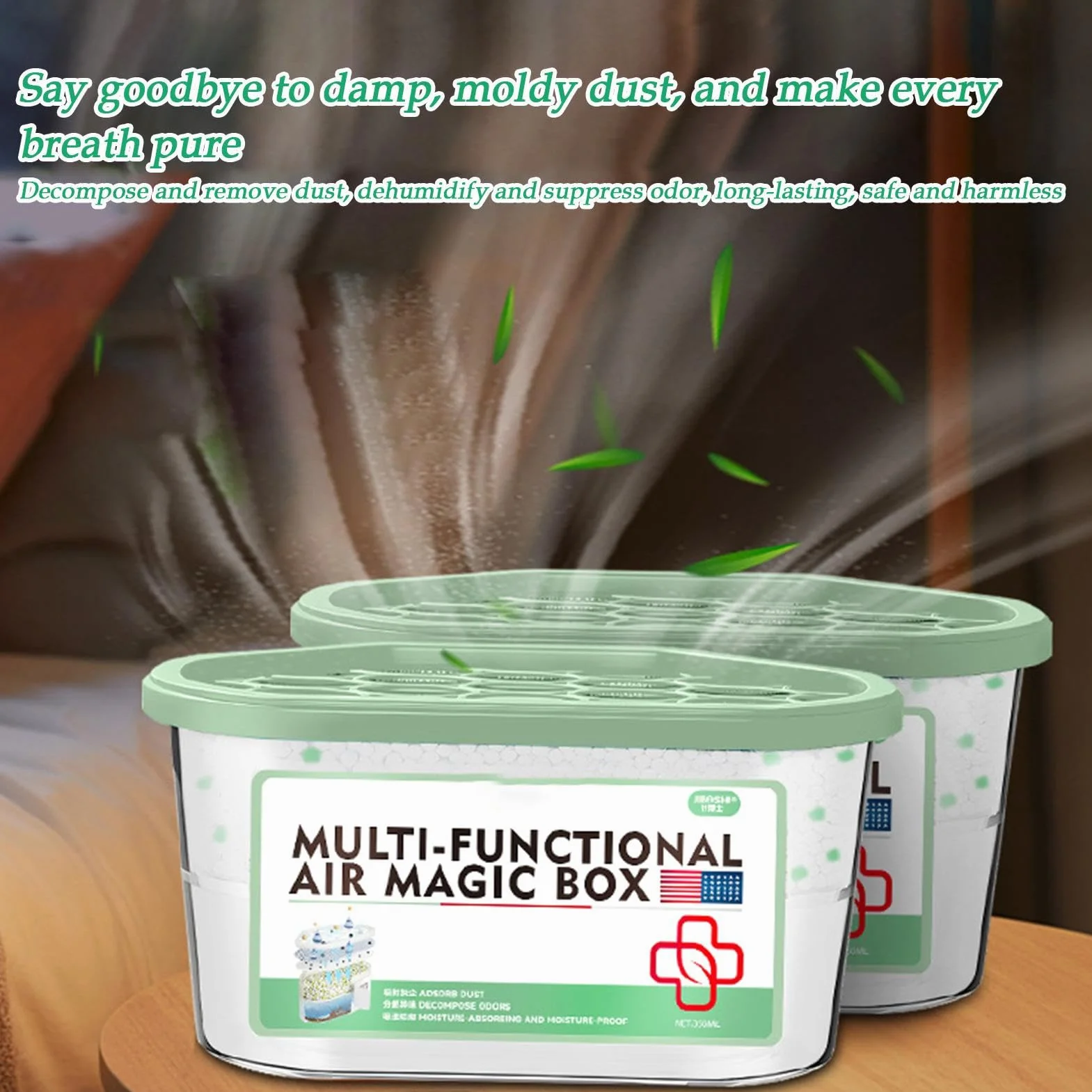 Środek Absorbujący Wilgoć - Osuszacz 110g W Pudełku | Neutralizator Zapachów,przeznaczony do użytku w Szafie, Kuchni, Sypialni, Łazience, Samochodzie, Kamperze,