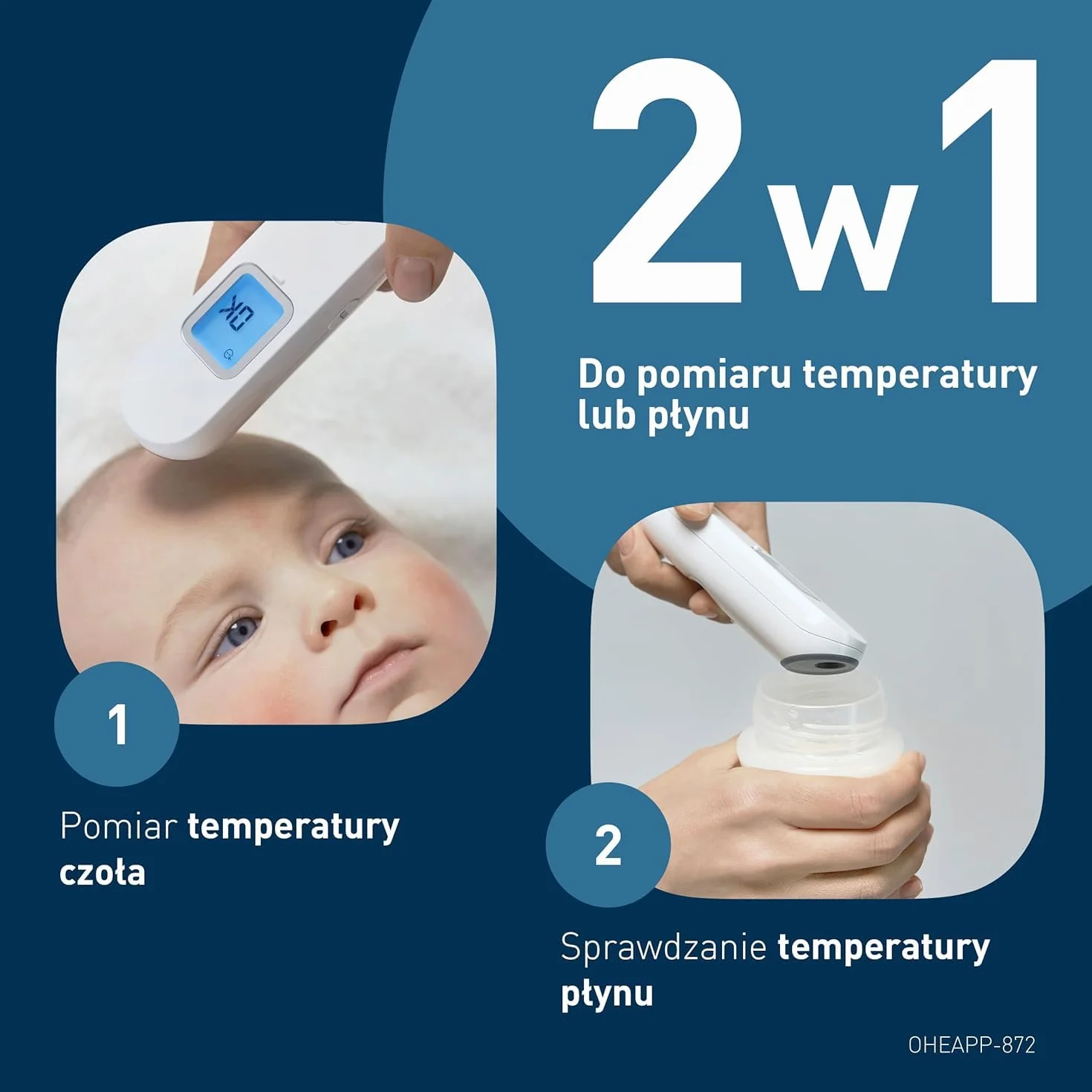 OMRON Gentle Temp 730 Cyfrowy Termometr na Podczerwień dla Noworodków, Dzieci i Dorosłych, Termometr Bezdotykowy z Błyskawicznym i Dokładnym Pomiarem Temperatury z Czoła w 1 sekundę