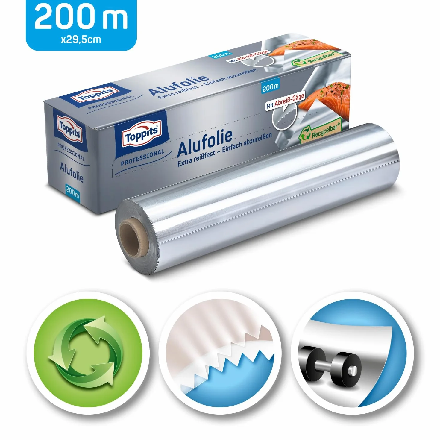 Toppits Professional Folia Aluminiowa 200 m Srebrny