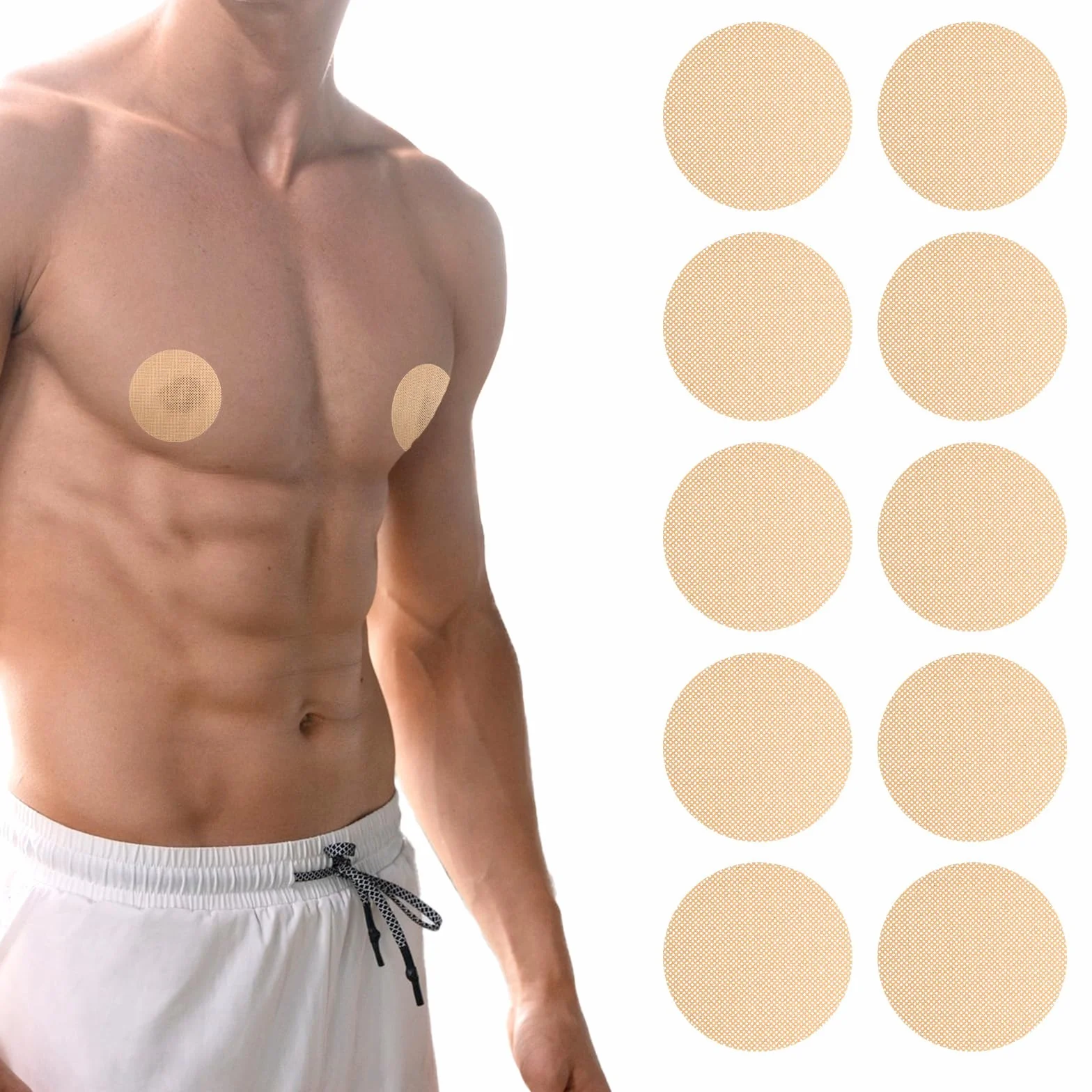 Marathon Run Gear 300 szt. niewidoczne nakładki na sutki, wodoodporne, niewidoczne, oddychające, hipoalergiczne, nagie kolory, dla biegaczy