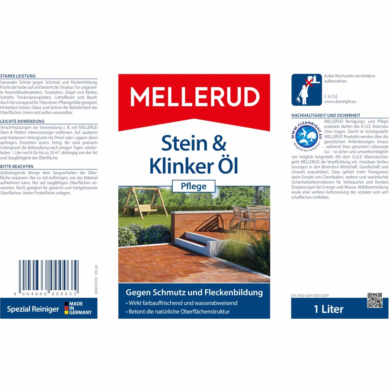 Mellerud Stein & Klinker Öl Pflege Środek Pielęgnacyjny, 1 l