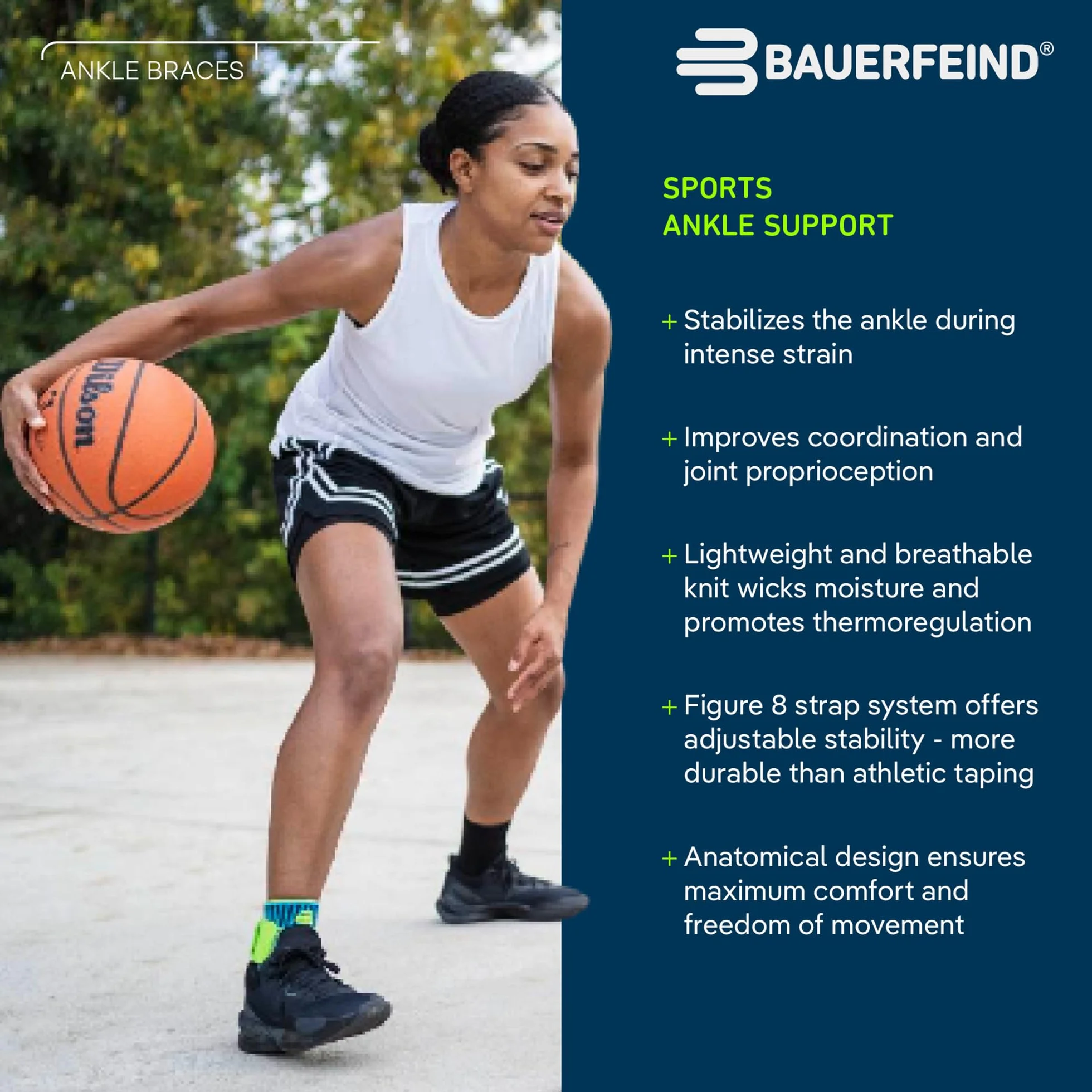 Bauerfeind "Ankle Support" Sportowy stabilizator na kostkę, Unisex